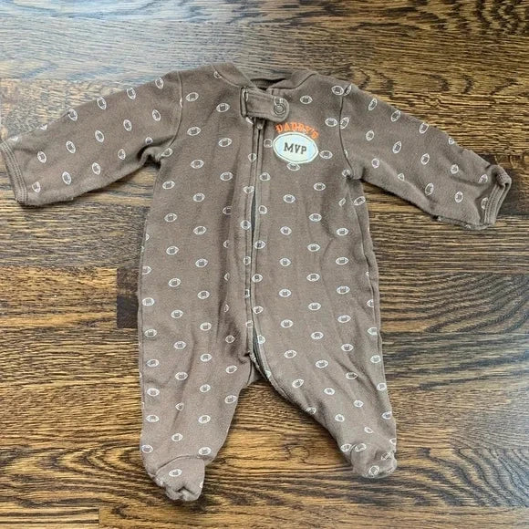 #181 - EUC Newborn Baby One Piece with Football MVP Onesie- NB