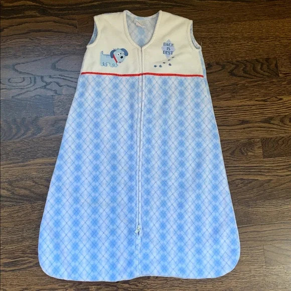 #91 - Halo Blue and White Baby Sleep Sack - Medium (16-24lbs)