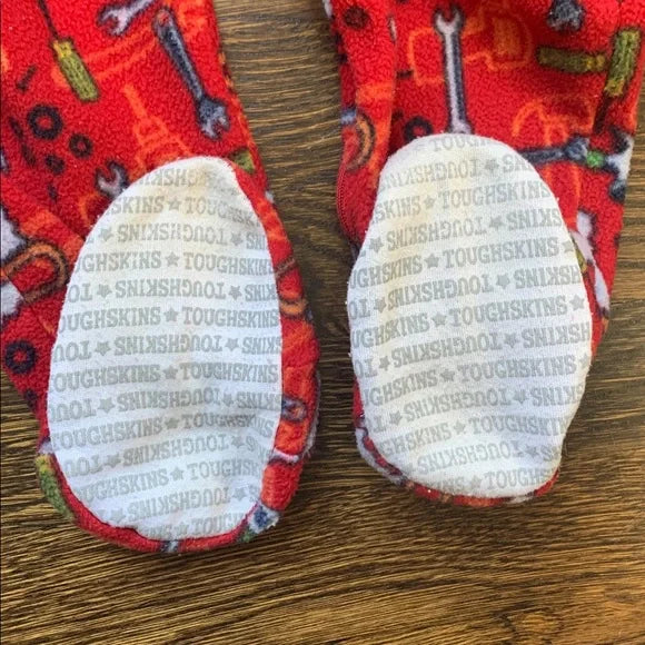 #91 - Red Baby Footie Sleeper Onesie Pajamas with Tool Print - 2T