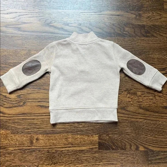 #91 - Baby Gap Beige Sweater with Brown Elbow Patches - 12-18mo