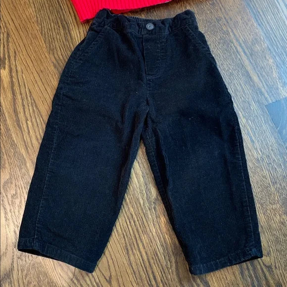 #91 - EUC Red Argyle Vest with Striped Shirt and Black Pants - 2T