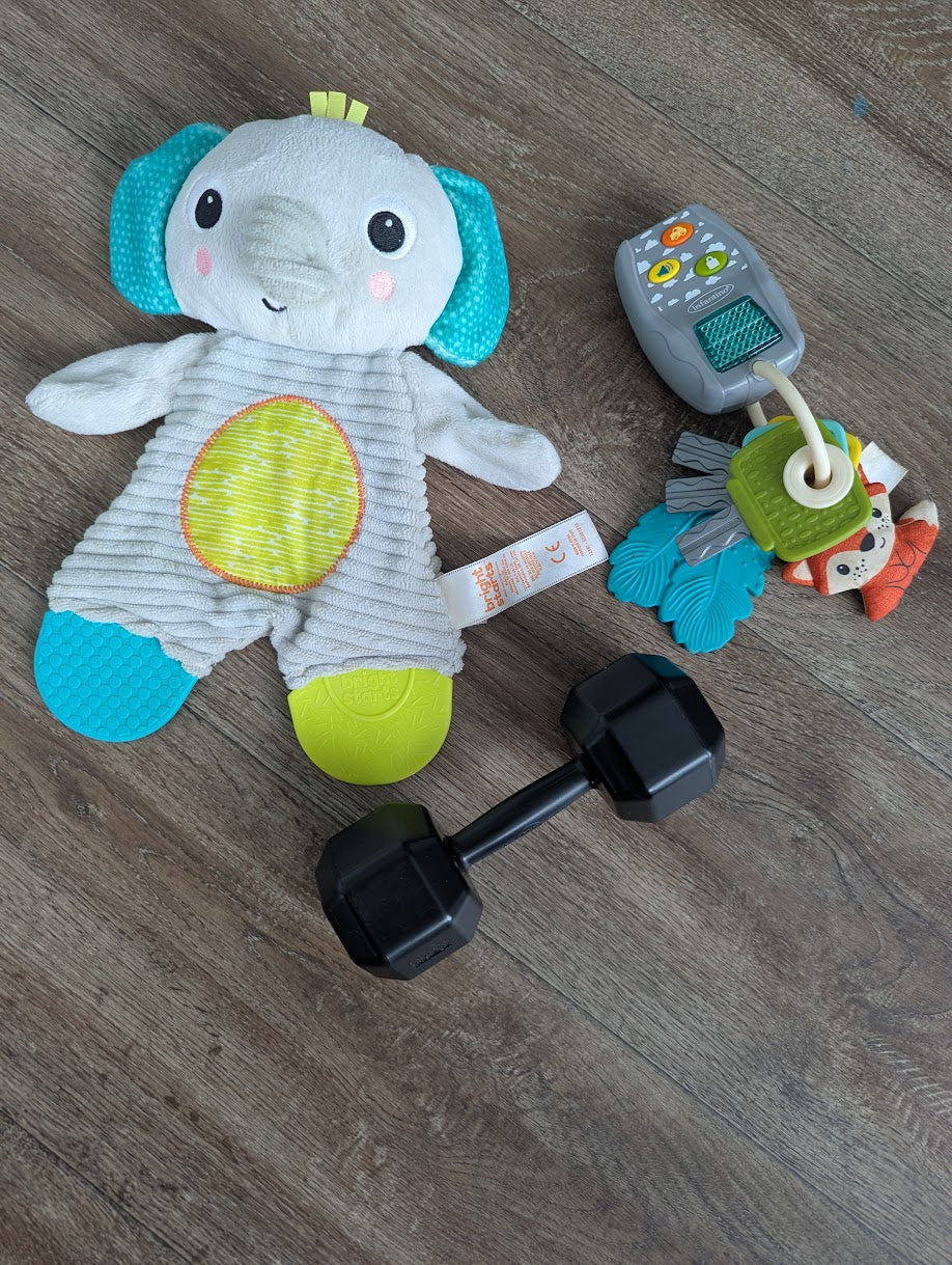 #144 - Lot of Baby Toys (Elephant, Keys, Weight)