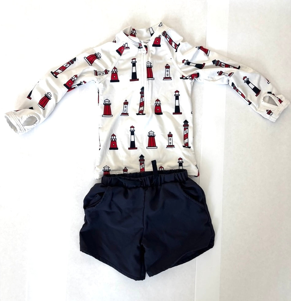 #70 Monica & Andy 12-18 swim rashguard swim outift