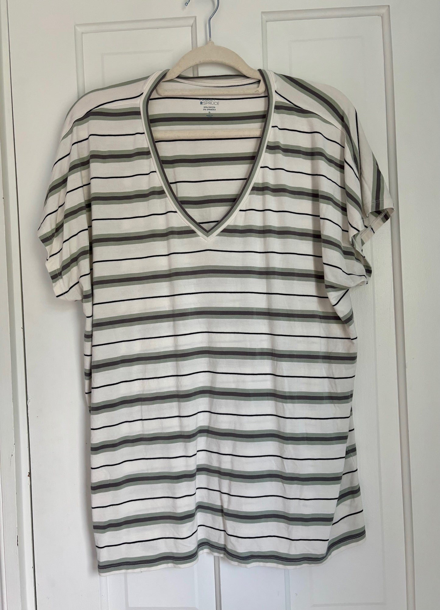#43 Market & Spruce (Stitch Fix) Short Sleeve Dolman V Neck Tee Women's Xl VGUC