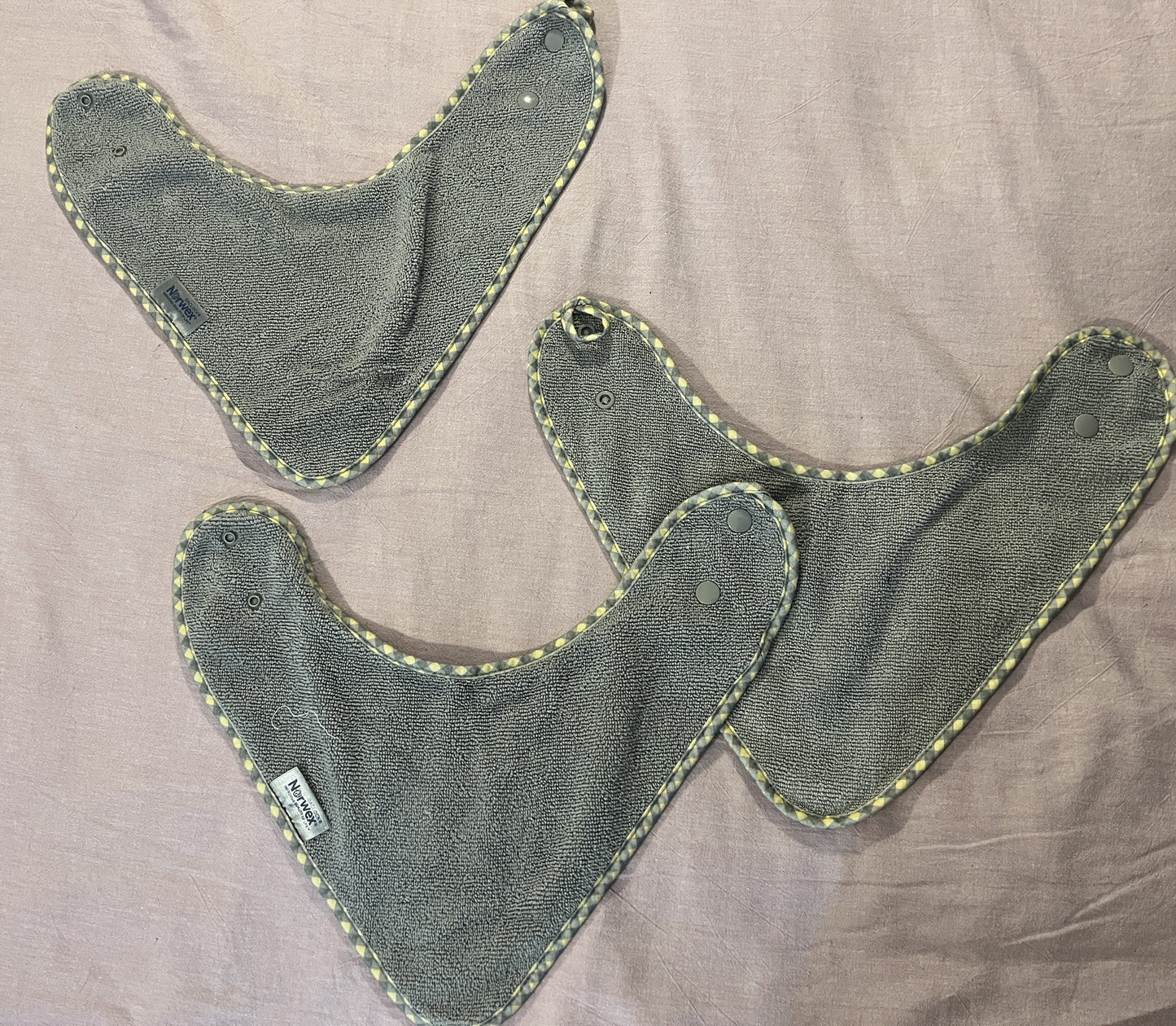 #211 Handkerchief Norwex Gray Bib Set