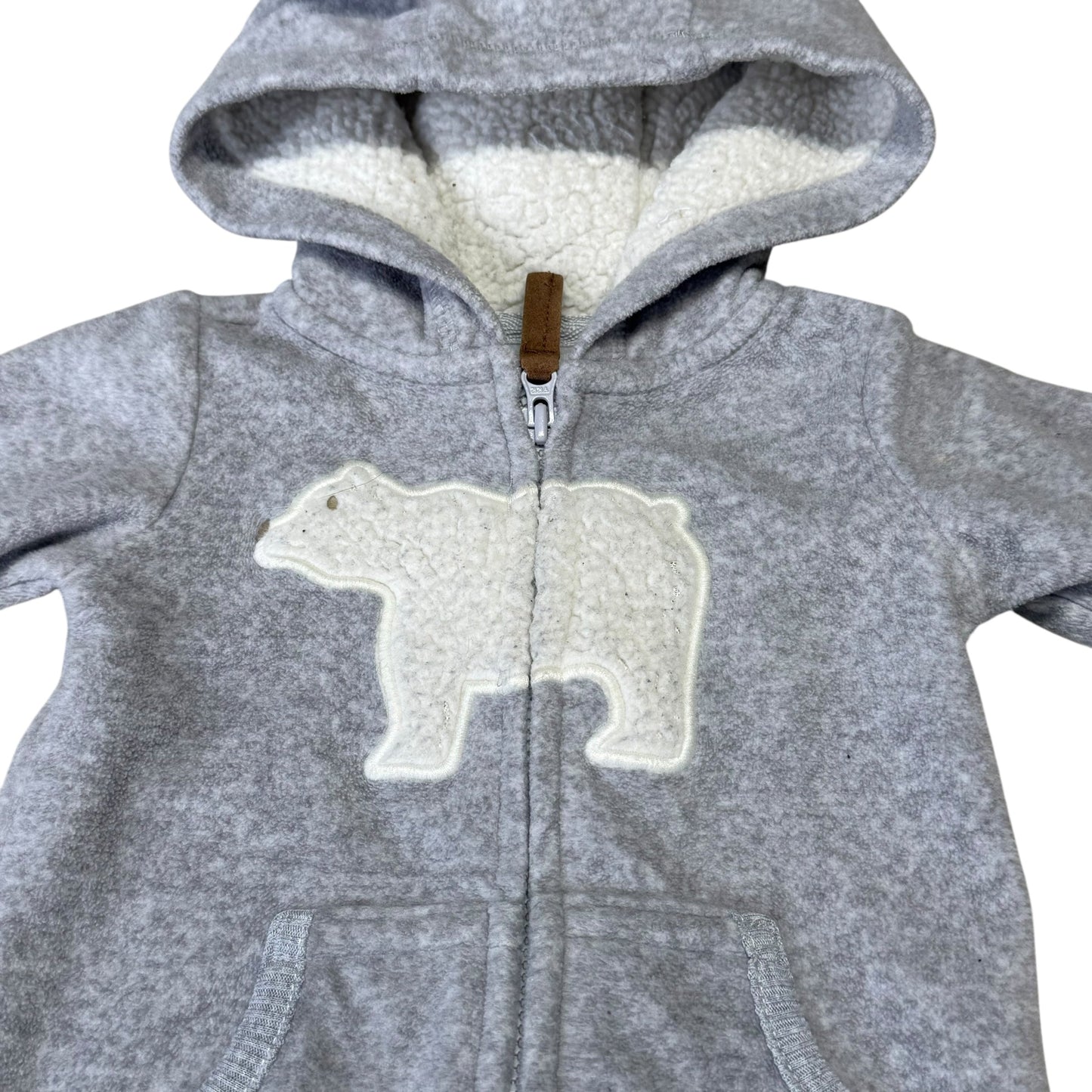 #1 Fleece Lined Hooded Baby Suit 3 mo