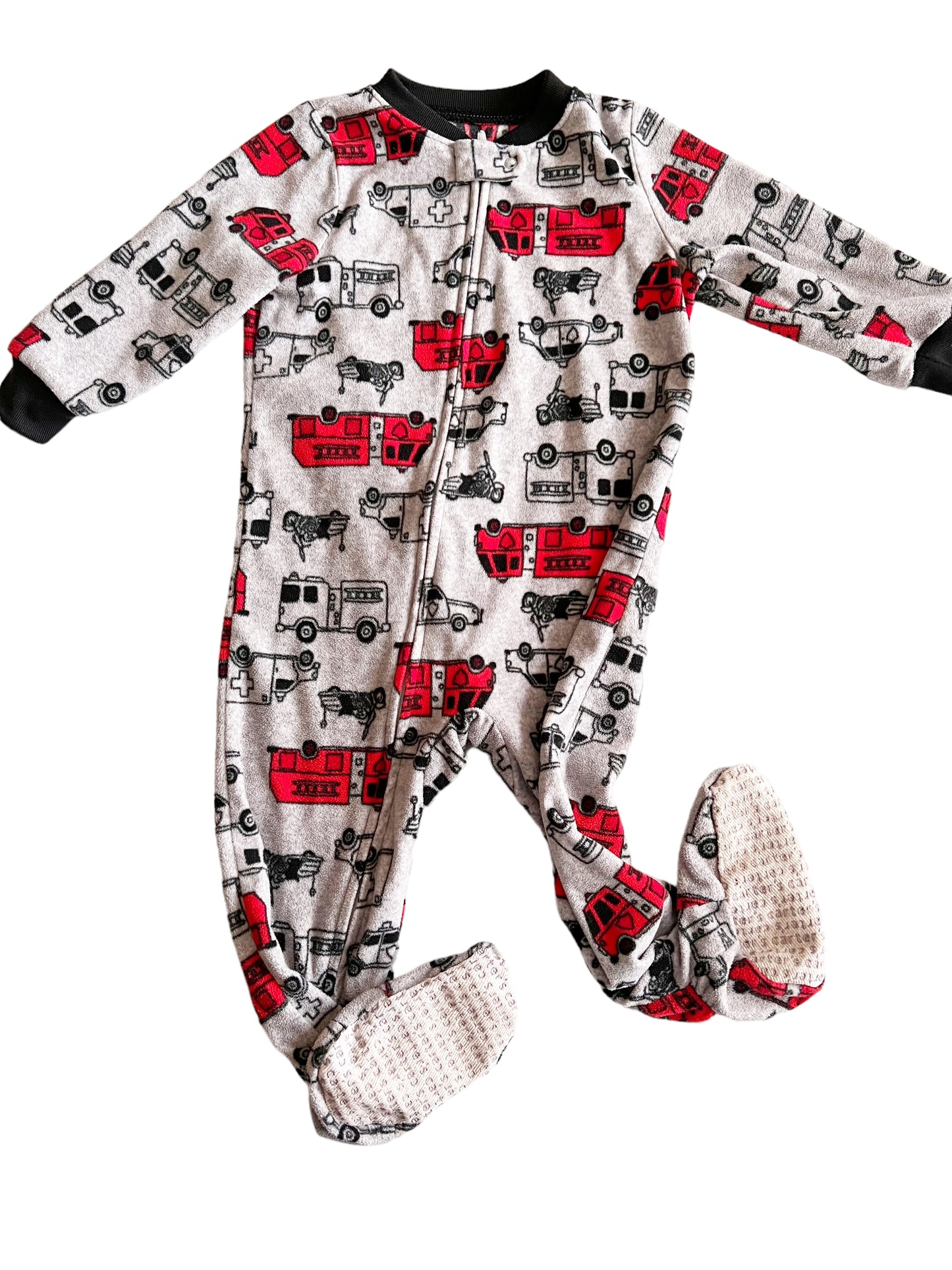 #63 Carter's 18m Firetruck Footed Pjs Fleece