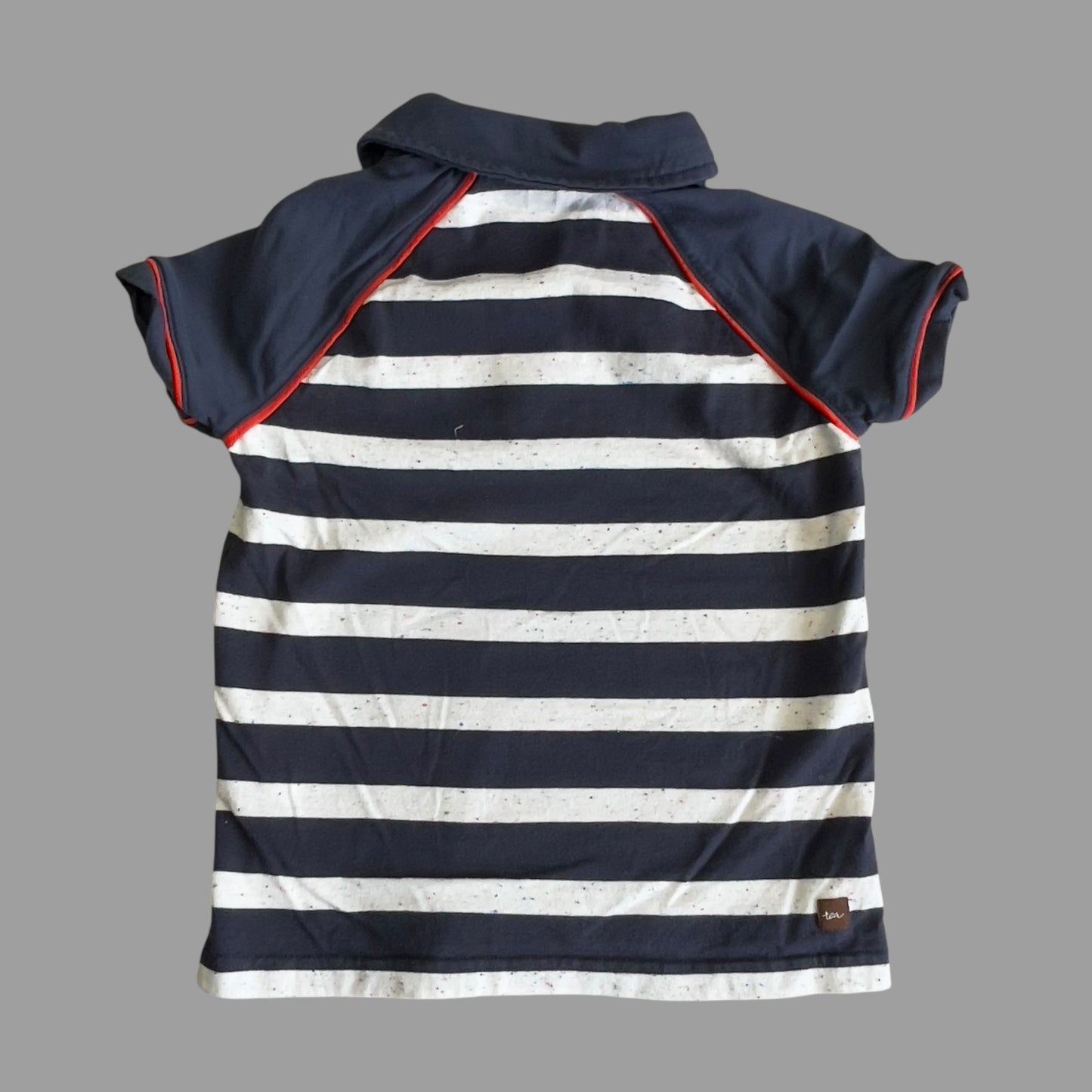 #1 Boys 6 Tea Collection Confetti Strip Polo REDUCED
