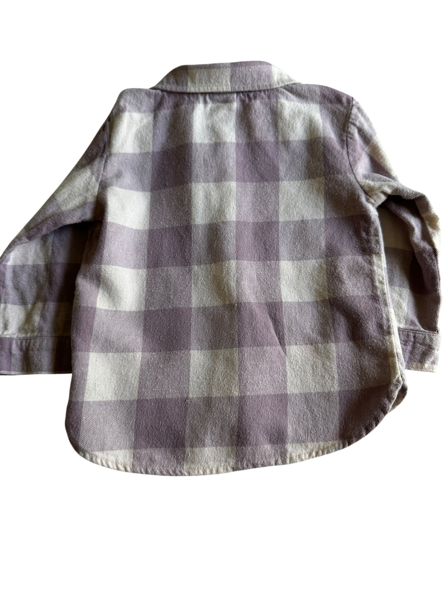 #93 H&M Purple & White Plaid Flannel Girls 2T
