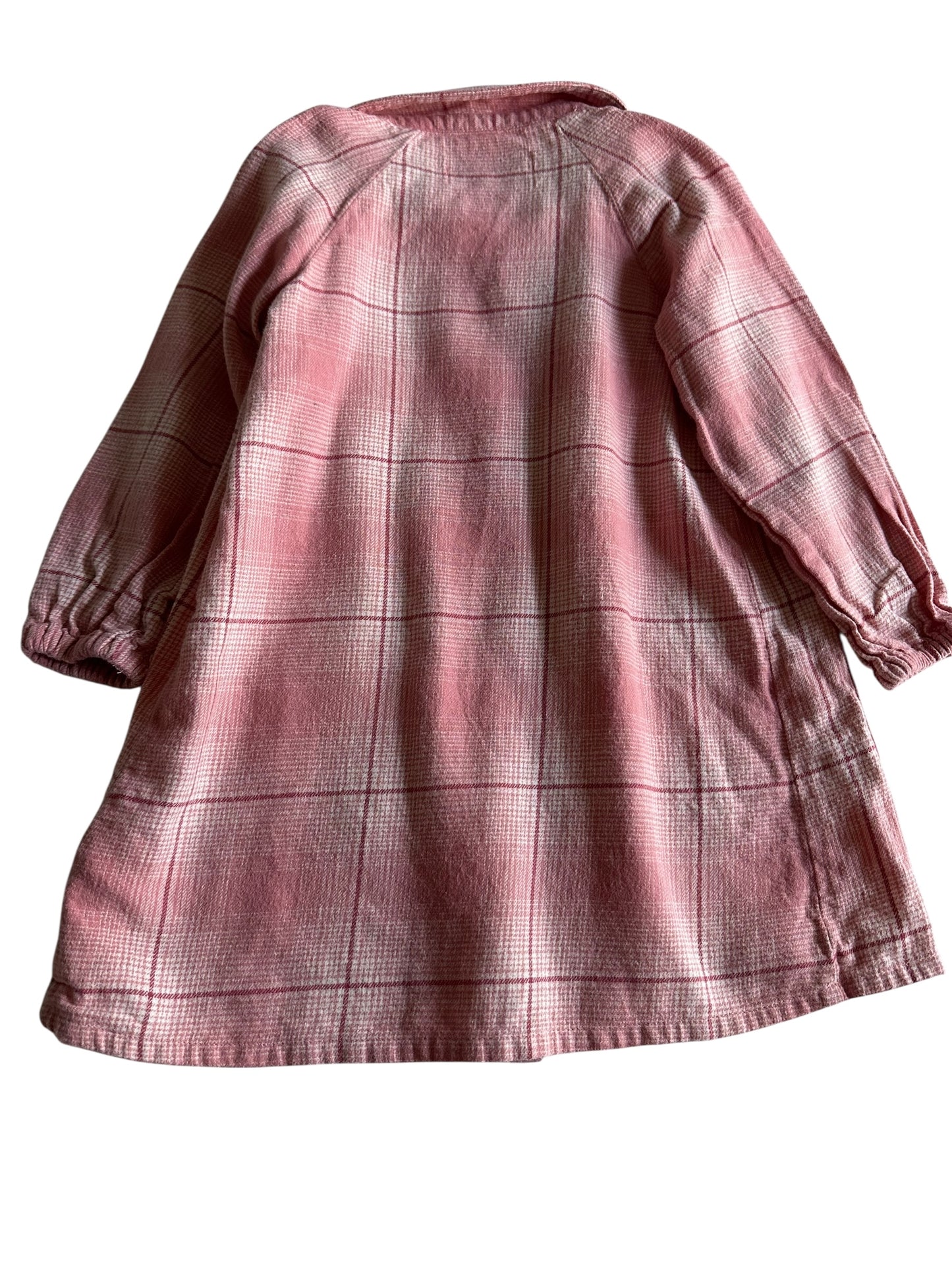 #93 Old Navy Pink Flannel Button Up Dress Girls 3T