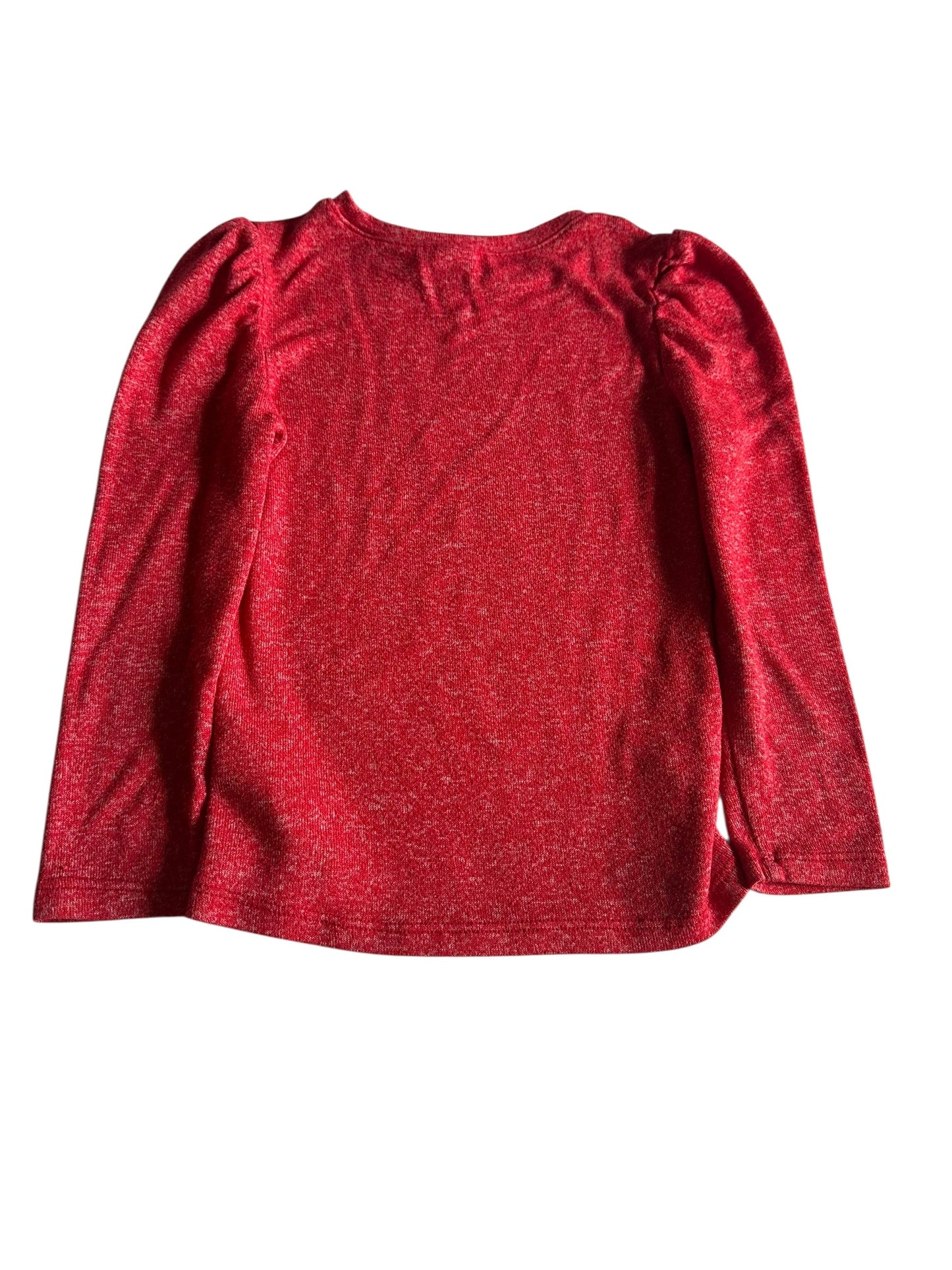 #93 Old Navy Red Ruched Sleeve Shirt Girls 4T