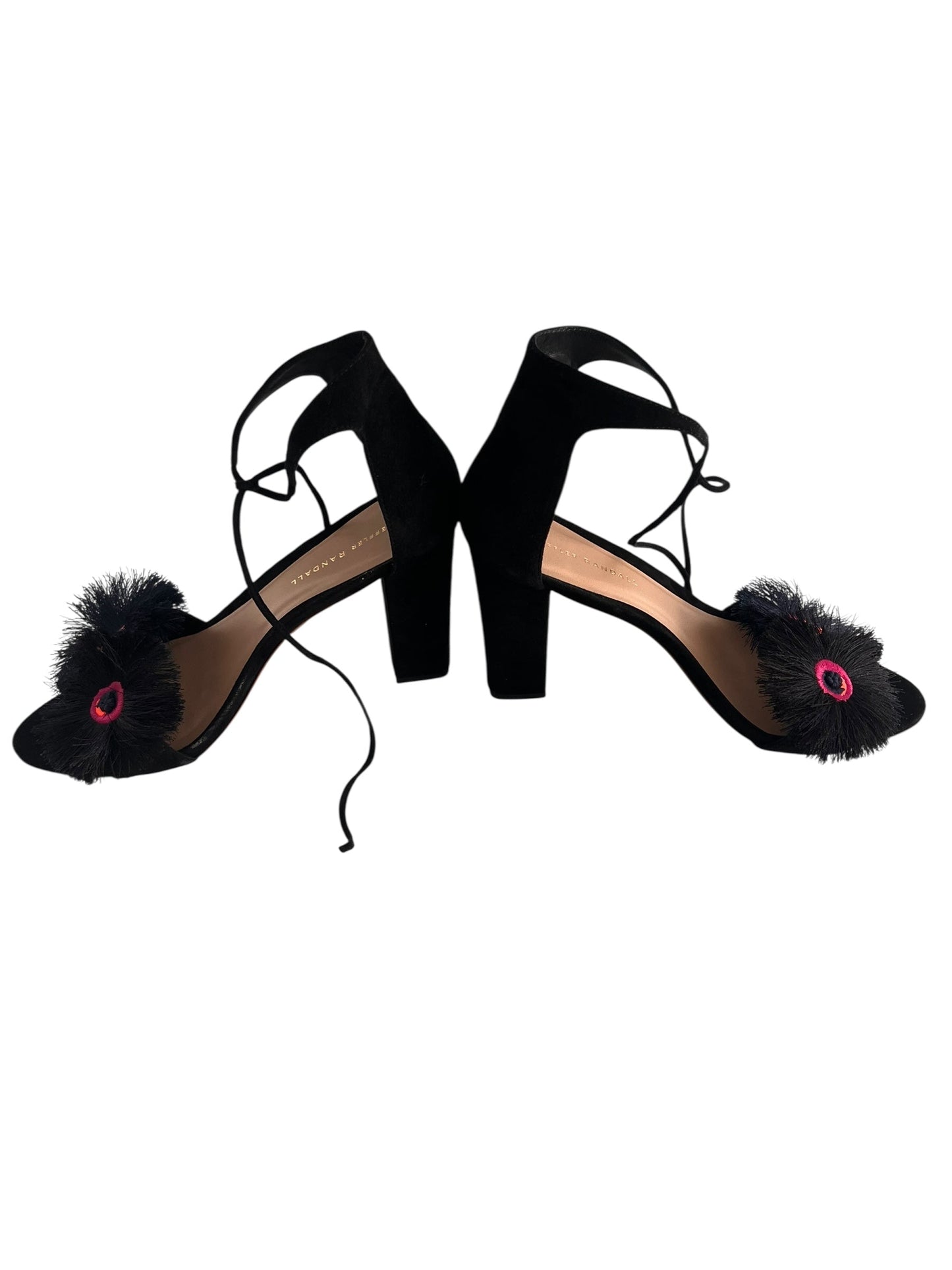 #63 Loeffler Randall Ostrich Black Heels 9.5 Women’s