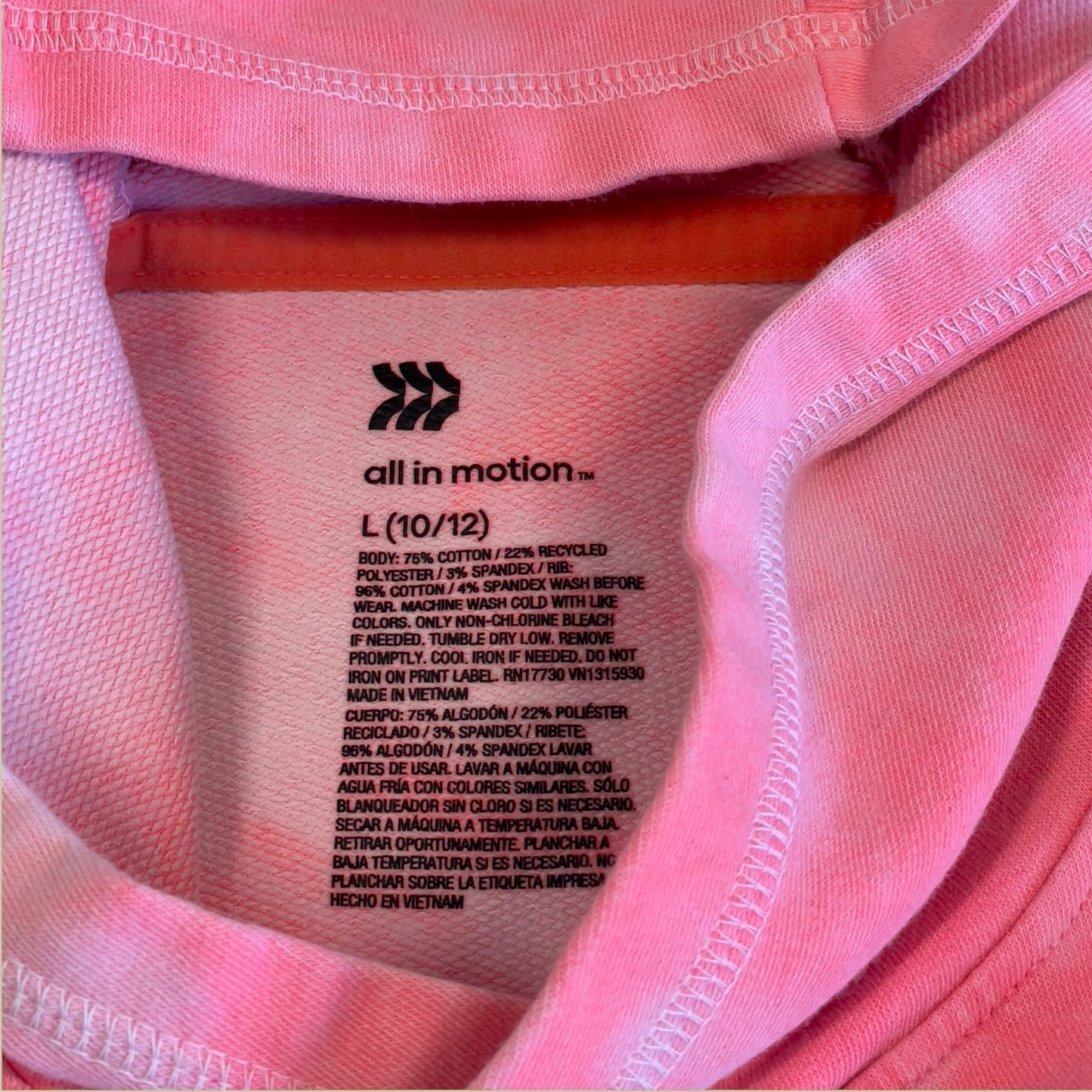 #1 Pink tie dye hoodie large 10-12 REDUCED