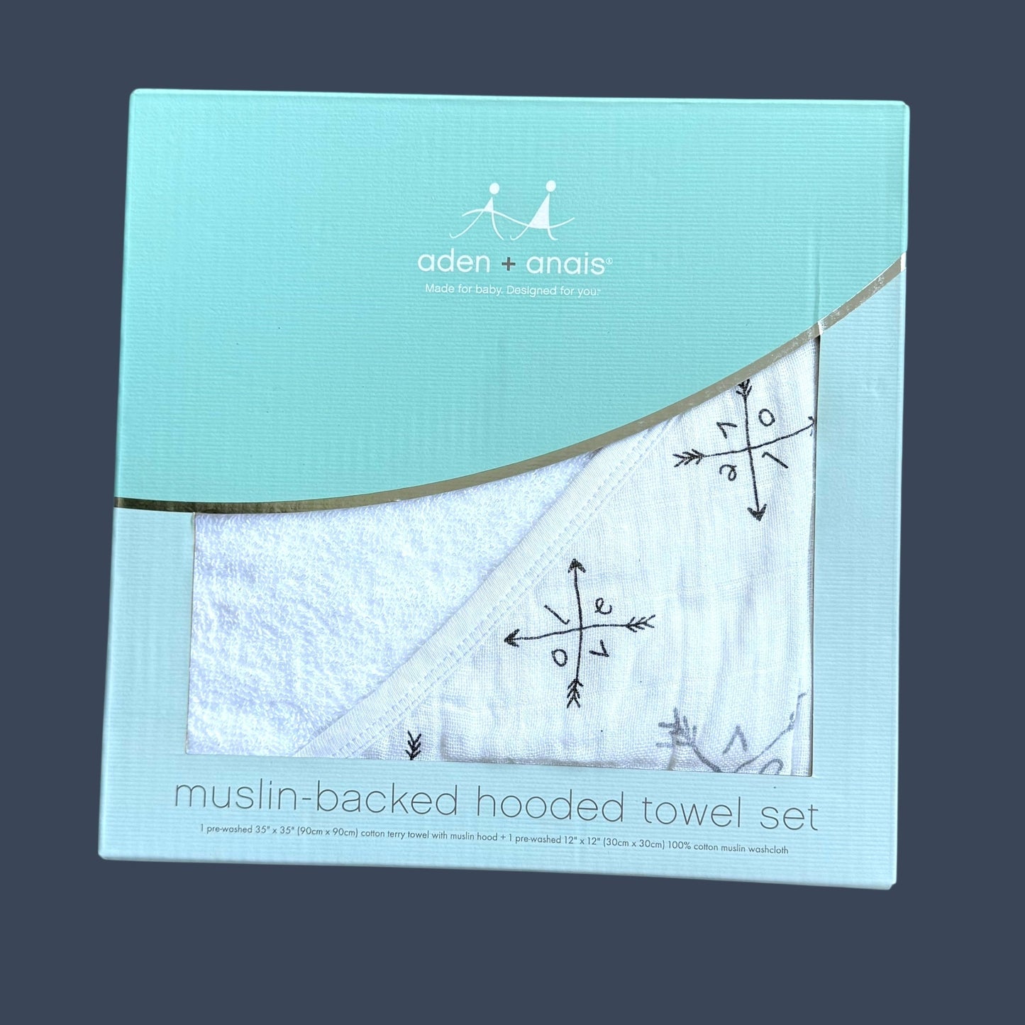 #1 Aden + Anais Muslin Hooded Towel Gift Set NEW