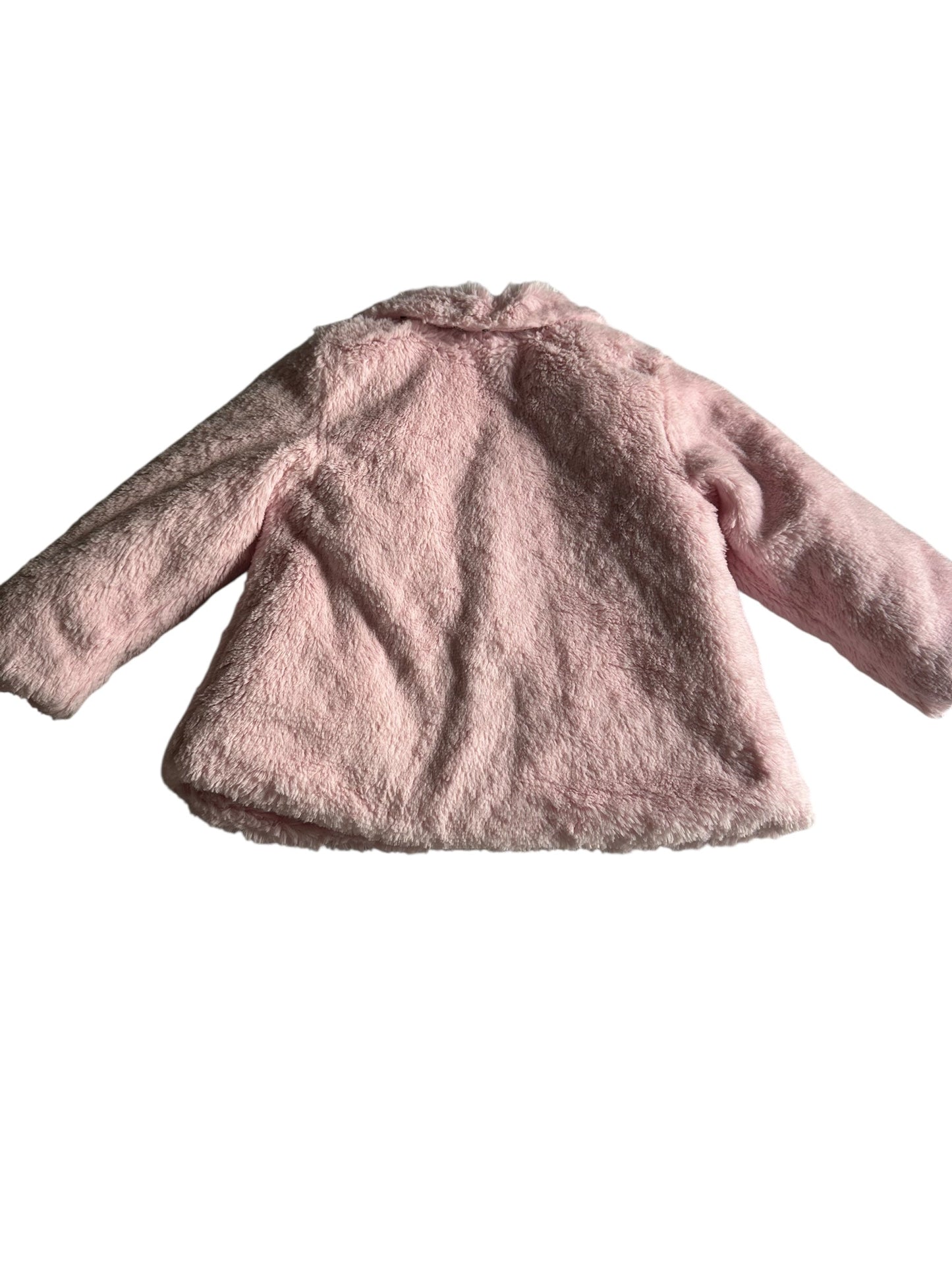 #93 Little Me Pink Fluffy Jacket Girls 24M