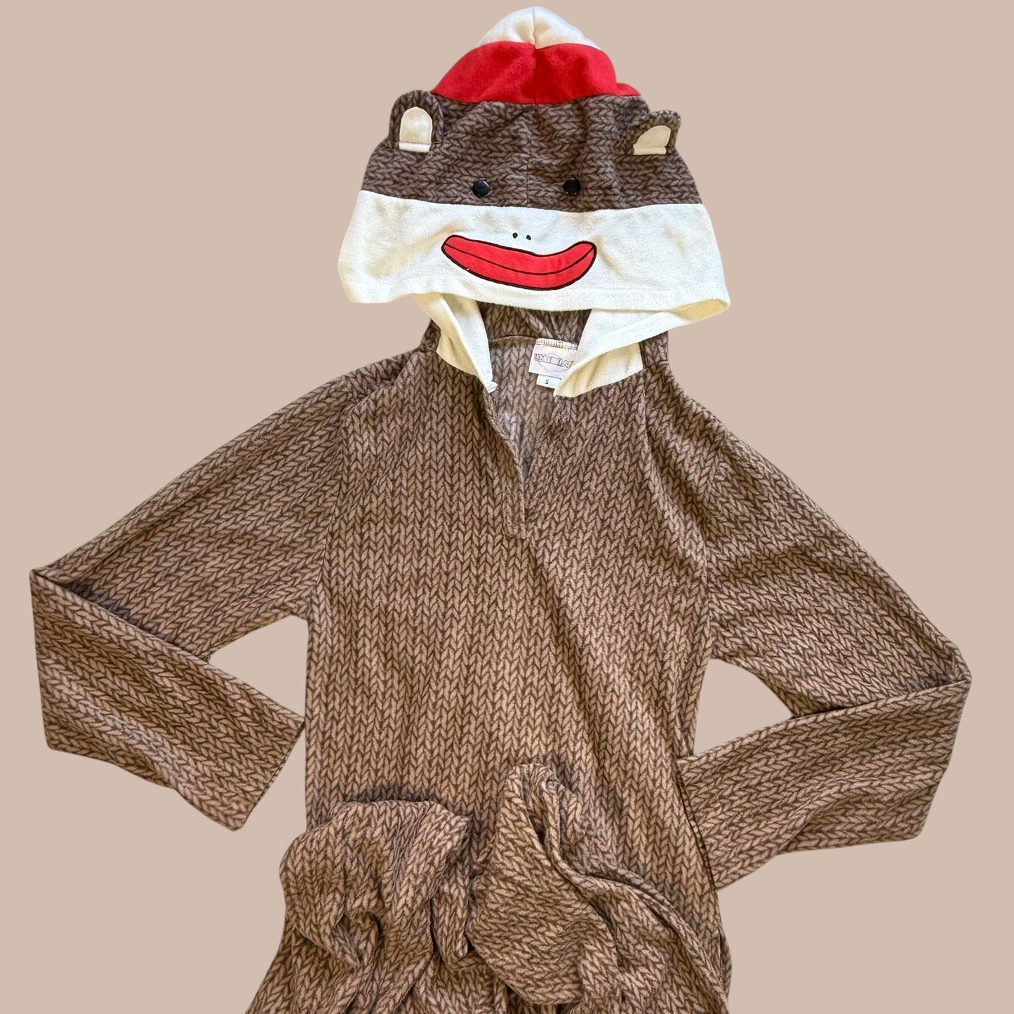 #1 Sock Monkey Costume Adult Small REDUCED