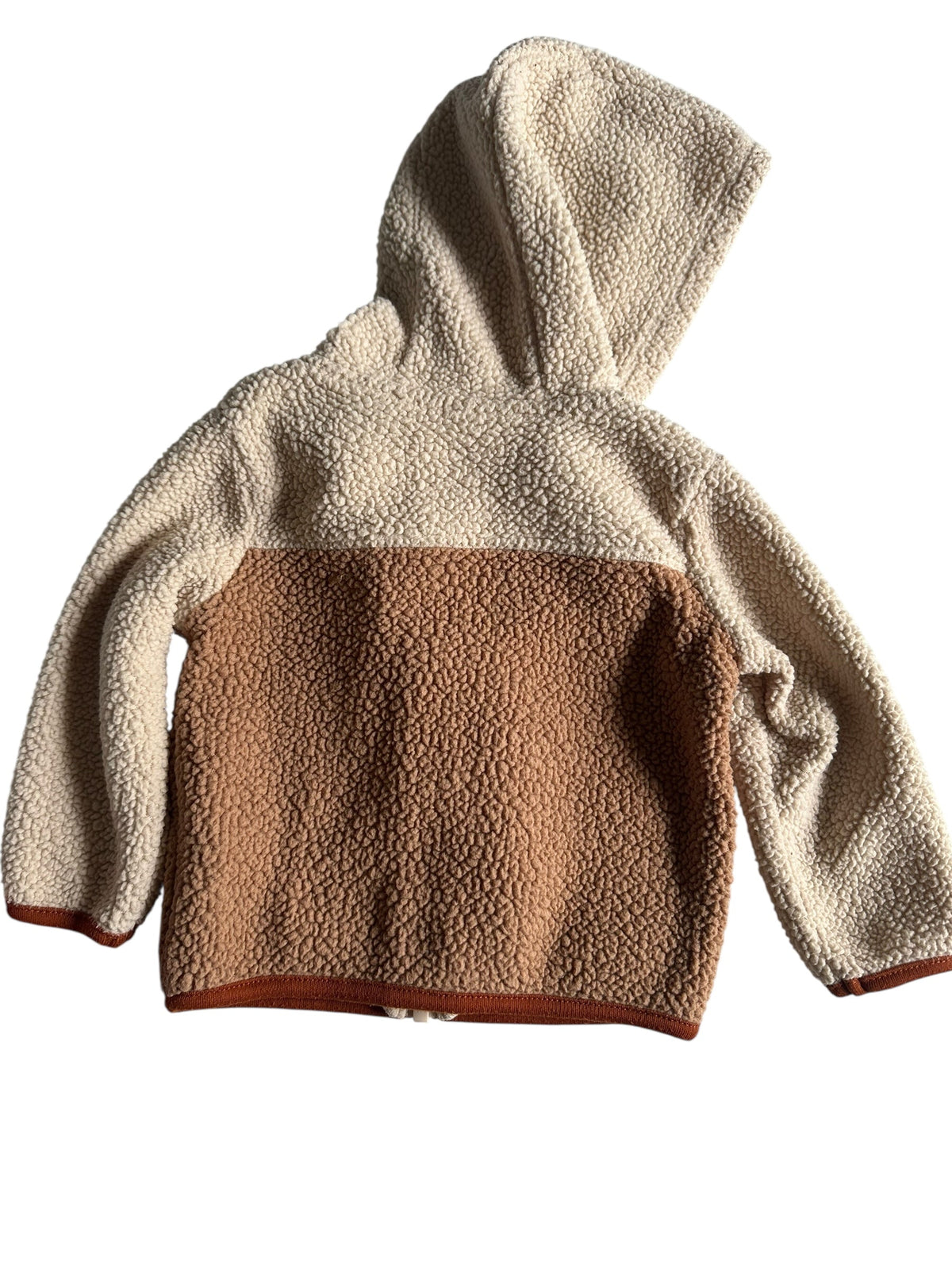 #146 Carter's Neutral Sherpa Hoodie Zip Boys 6M