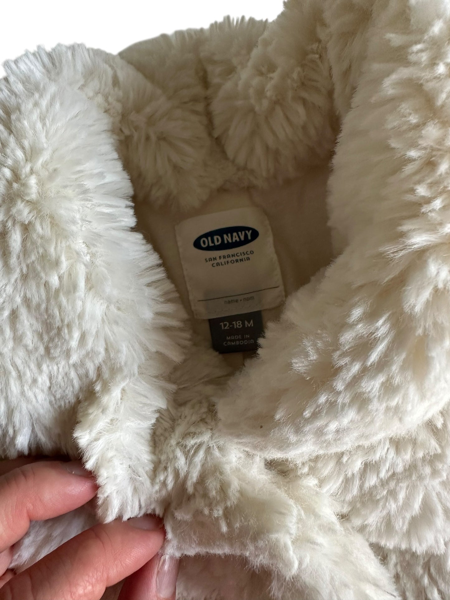 #93 Old Navy Faux Fur Jacket Girls 12-18M