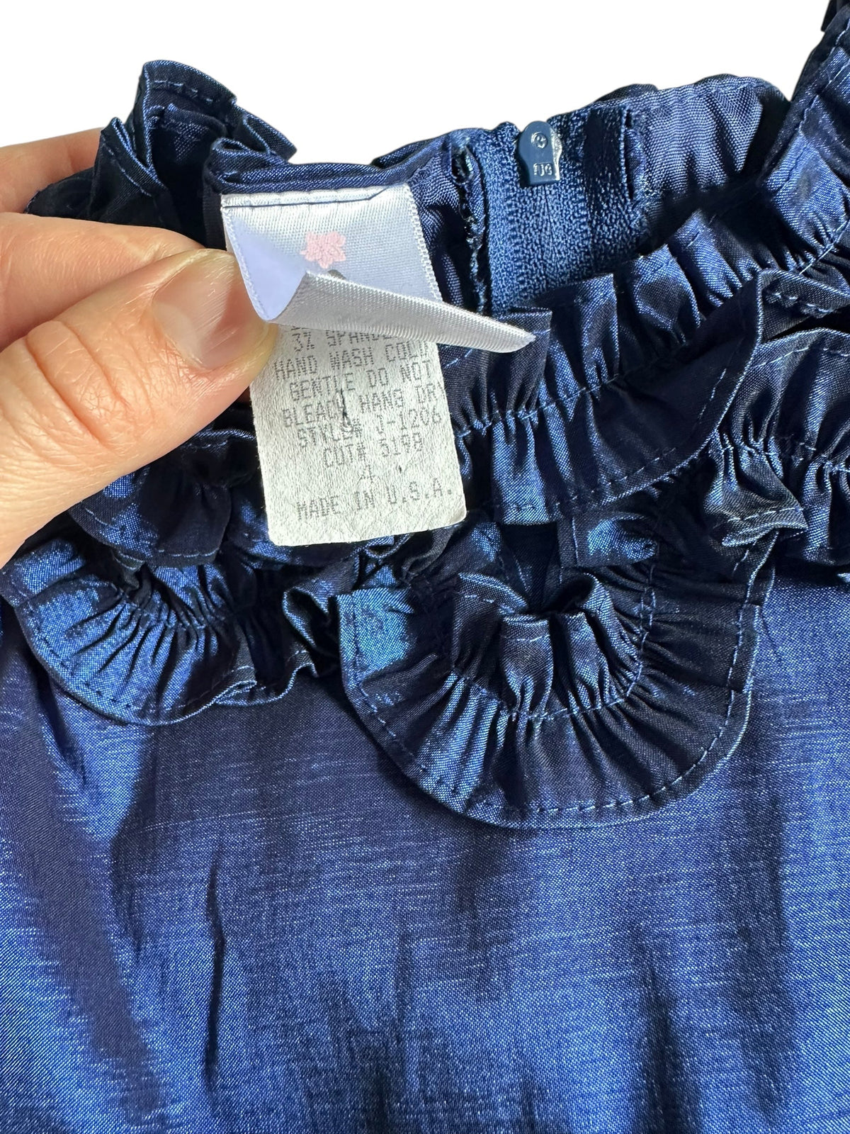 #146 Julia Lee Royal Blue Polyester Satin Dress Girls 4T
