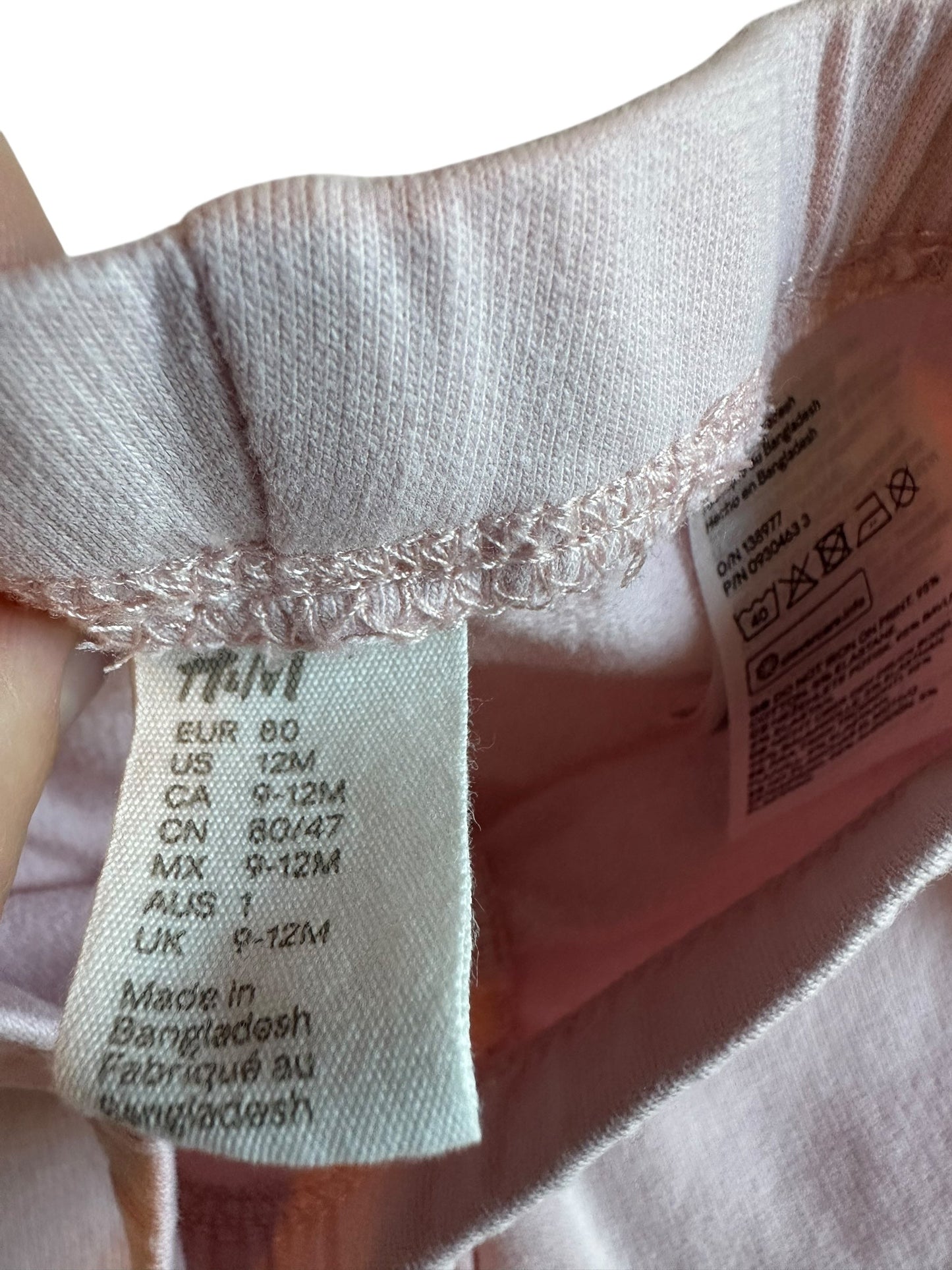 #93 H&M Light Pink Bunny Leggings Girls 12M