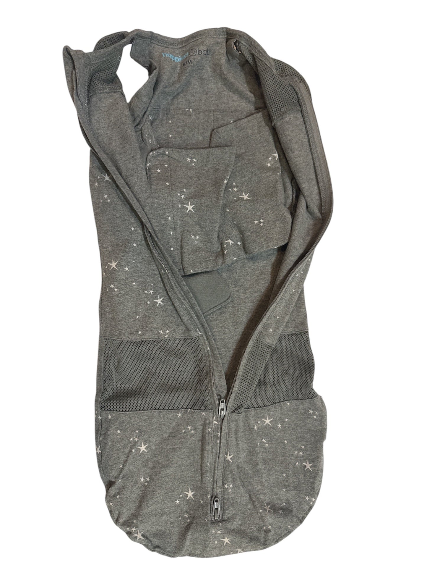#28 Happiest Baby Sleepea Grey Stars Baby Swaddle Size M