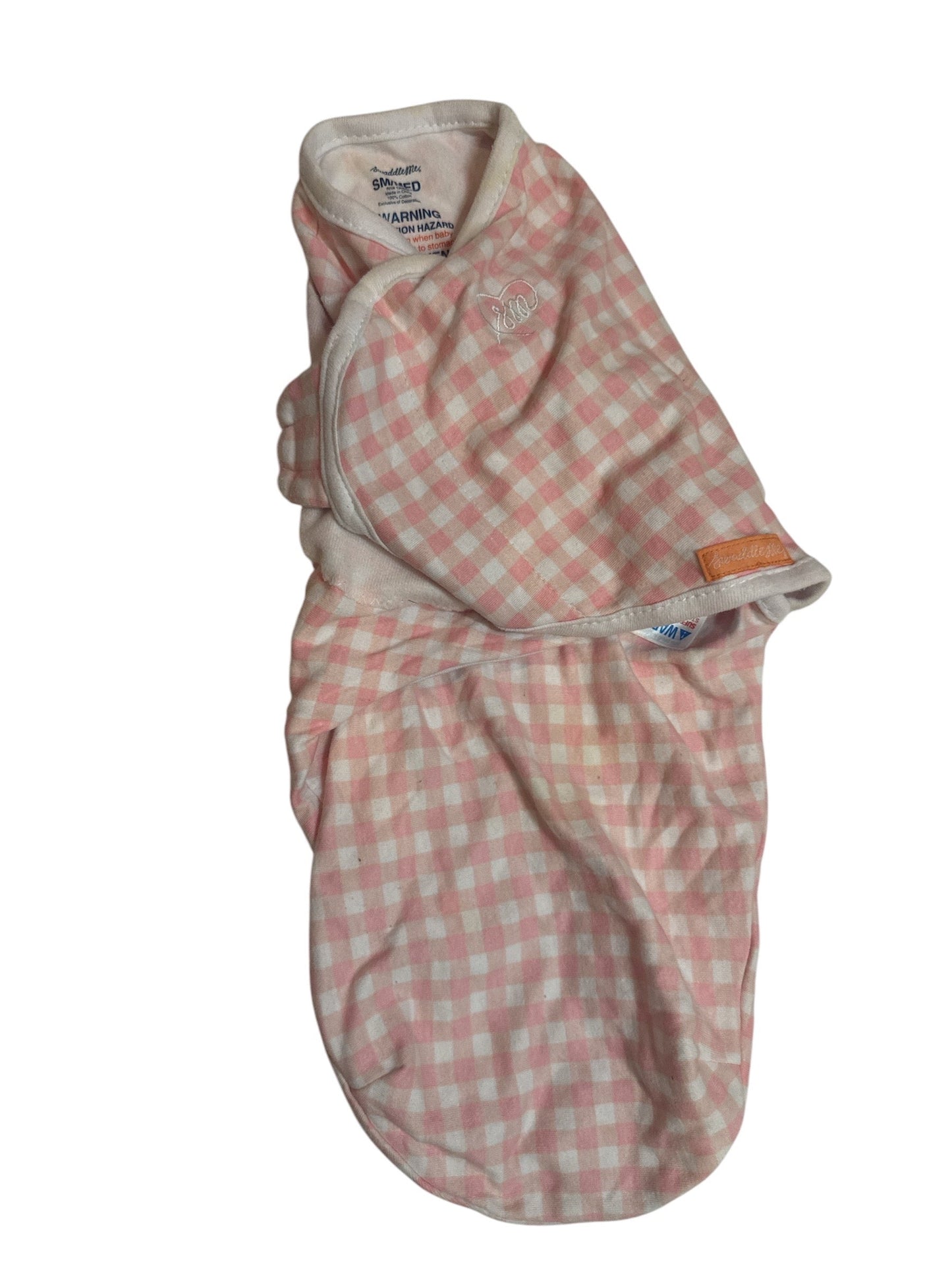 #28 SwaddleMe Pink Gingham Baby Swaddle Size SM/MED