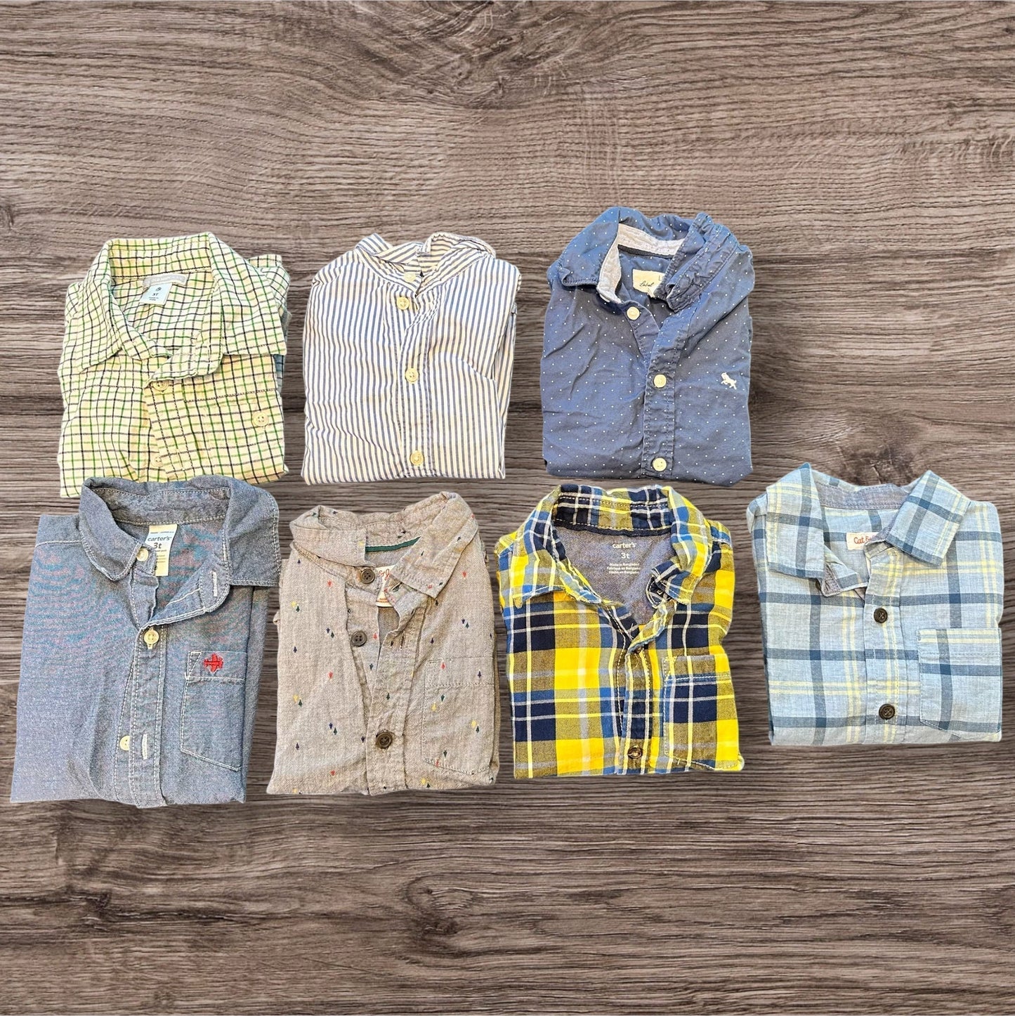#169 3T Boy's Button Up Shirt BundIe (7 Items) *REDUCED PRICE