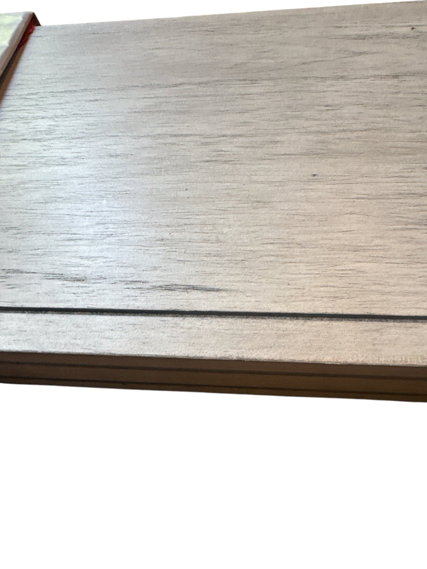 #28 REDUCED New in Box Rustic White Finish Floating Wall Shelf