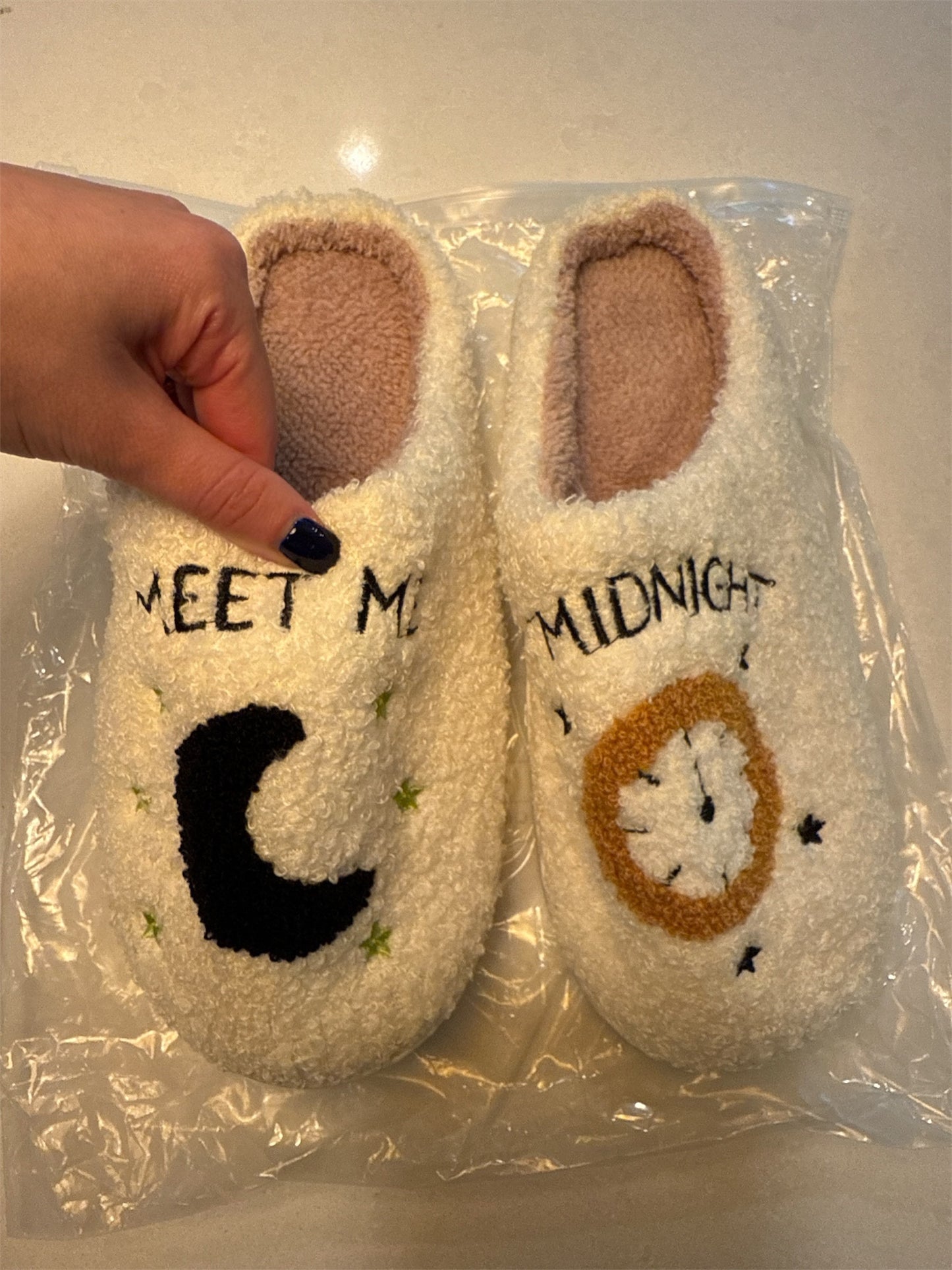 #146 - REDUCED Women’s Slippers (~Size 8) New in Bag “Meet Me at Midnight”