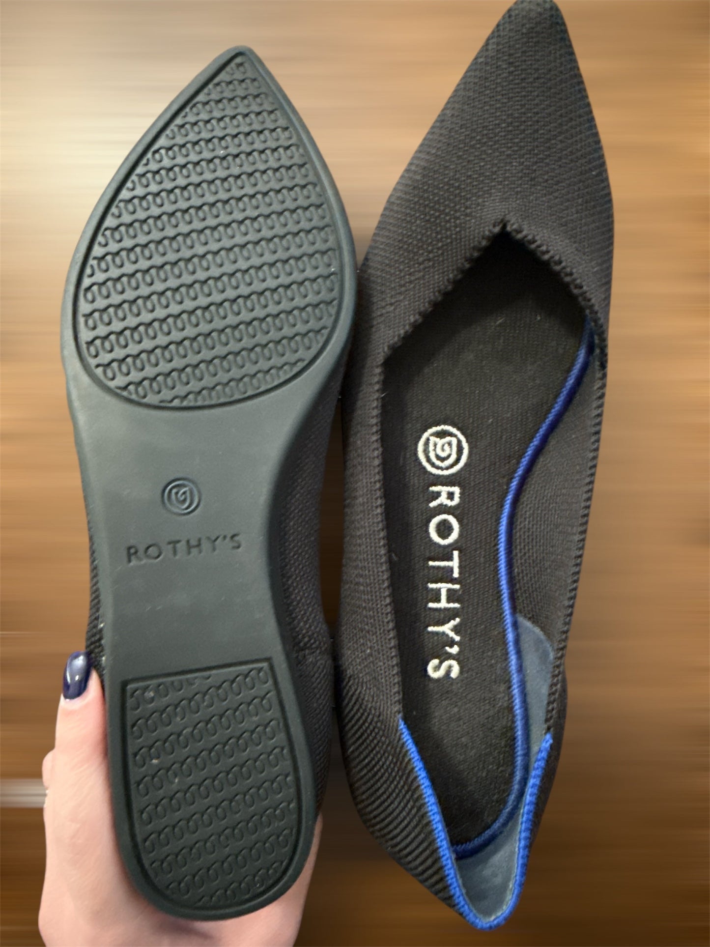 #146 - REDUCED Rothy's Womens W6.5 Black Pointed Toe Flat
