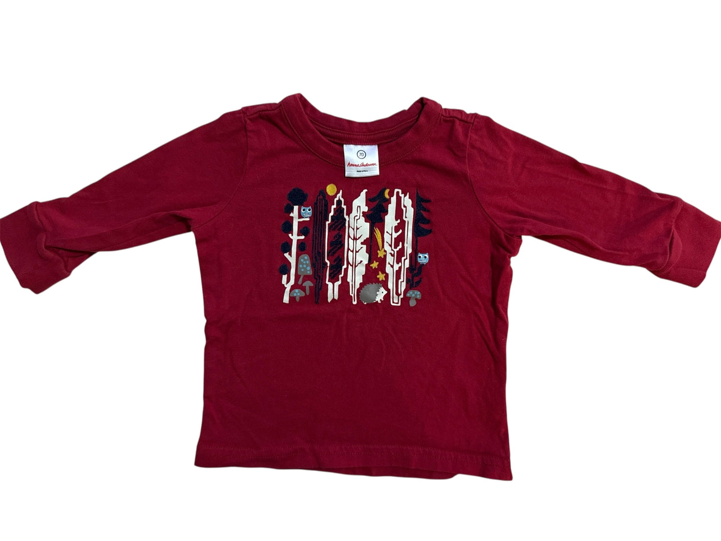 #146 - REDUCED Hanna Andersson 70 cm (6-12m) Maroon Long Sleeve Shirt