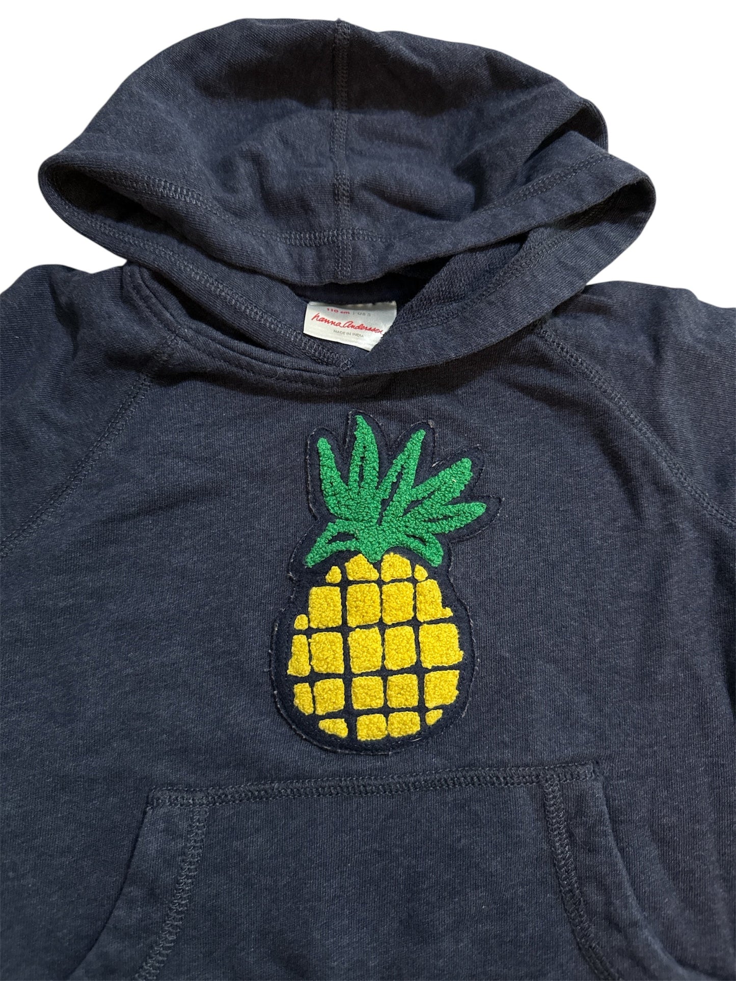 #146 - REDUCED Hanna Andersson 5/110 Navy Blue Pineapple Hoodie Sweatshirt