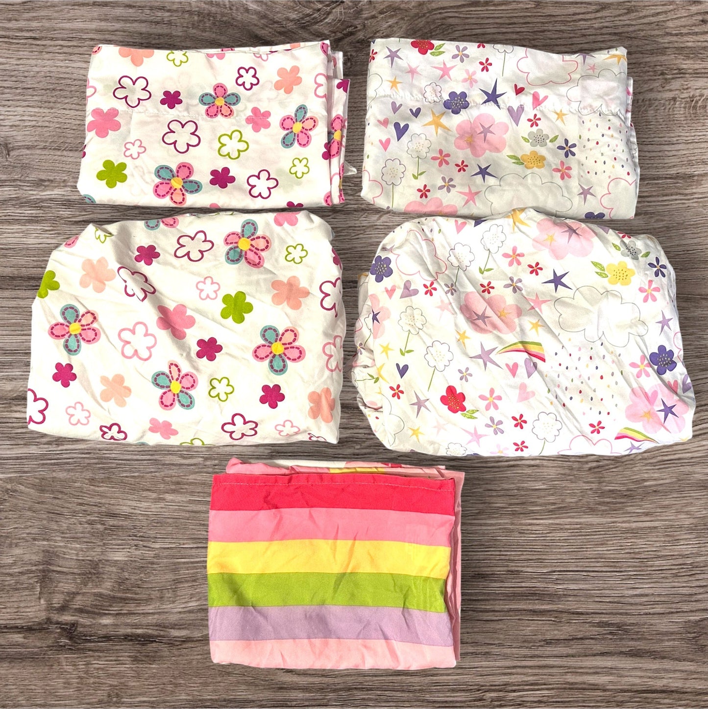 #169 Girl's Standard Toddler Fitted Bed Sheet Bundle