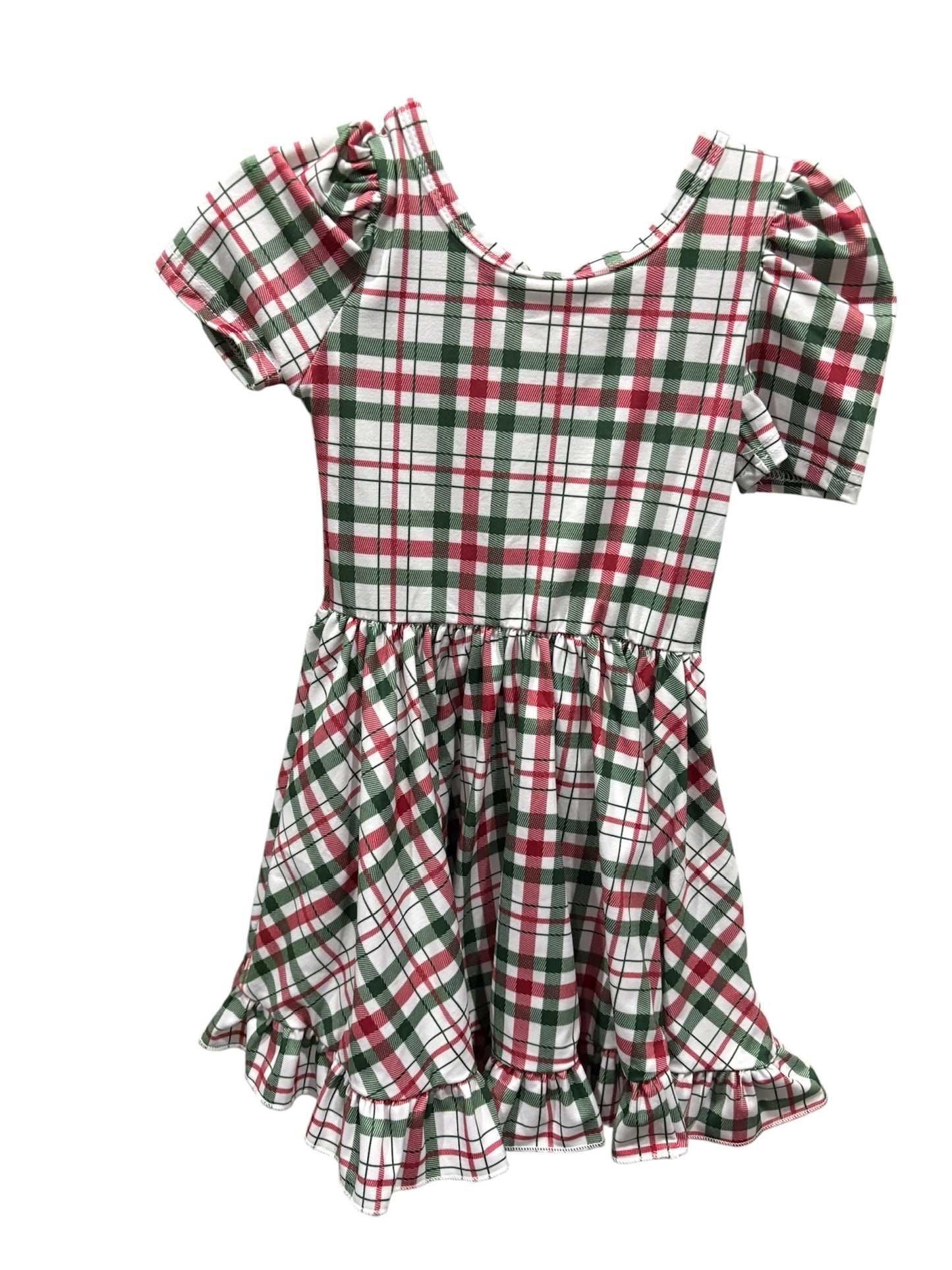 Seller #105 - 3T Girls Girlhood/Little Stocking Co Christmas Plaid Dress VGUC