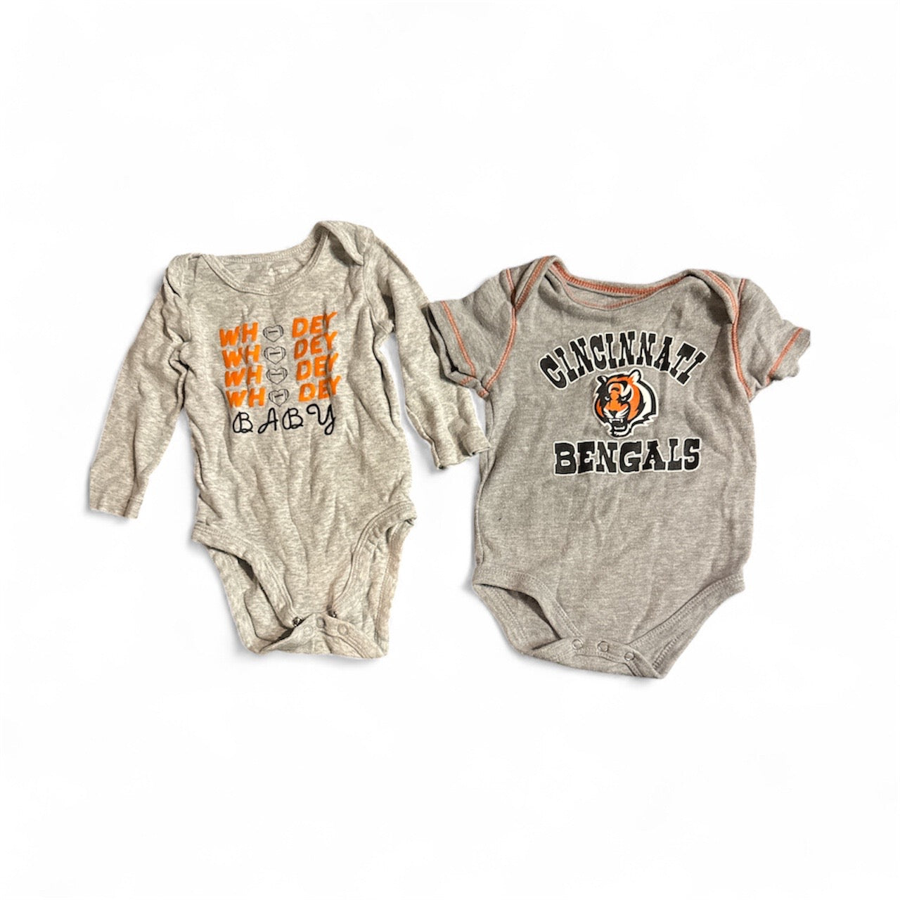 #190 Bundle of Two Cincinnati Bengals Onesies Size 3-6M