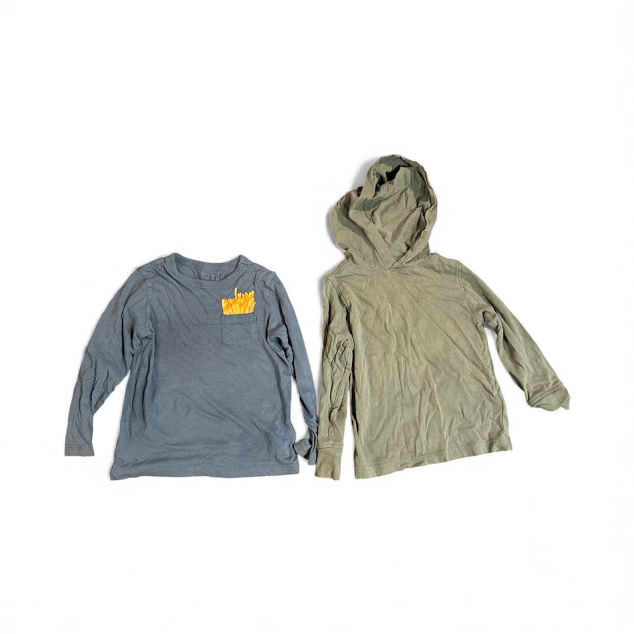 #28 REDUCED Crewcuts Boys Long Sleeve French Fry Pocket and Hooded Shirt Bundle Size XXS (2-3)