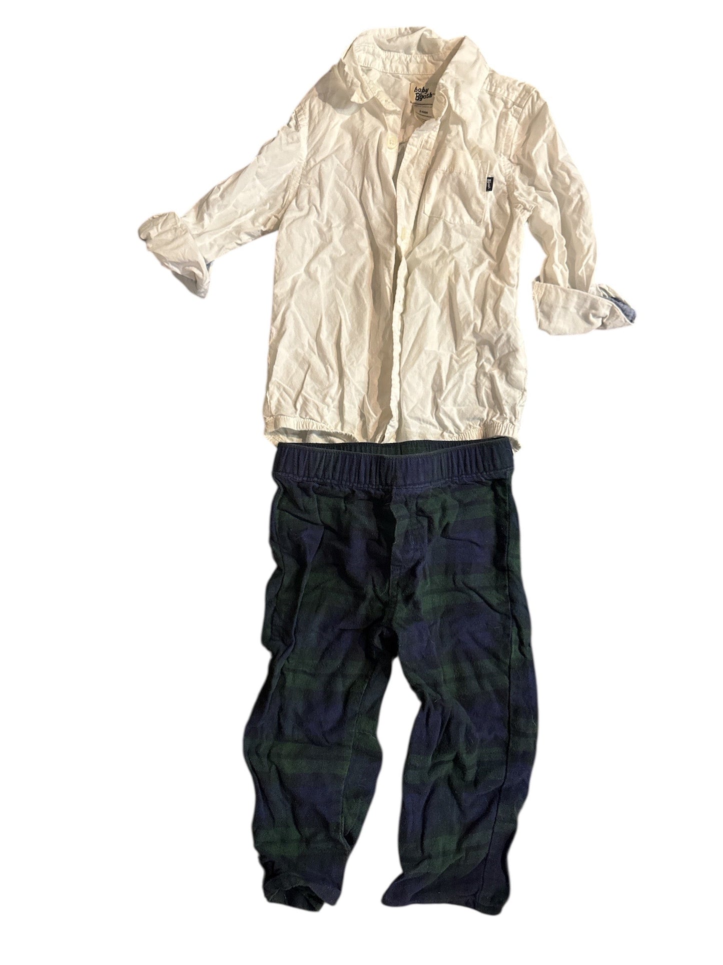 #28 REDUCED Boys Baby B'Gosh / Carters Christmas Holiday Shirt and Pants Outfit Size 24M/2T