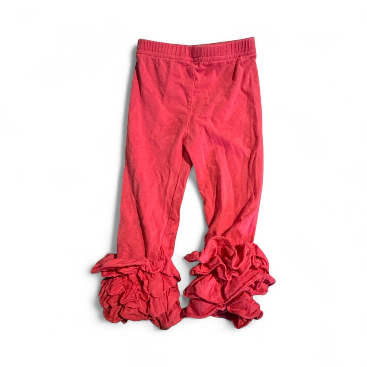 #28 REDUCED Baby Girls Showera Pink Ruffled Leggings Size 6-12M