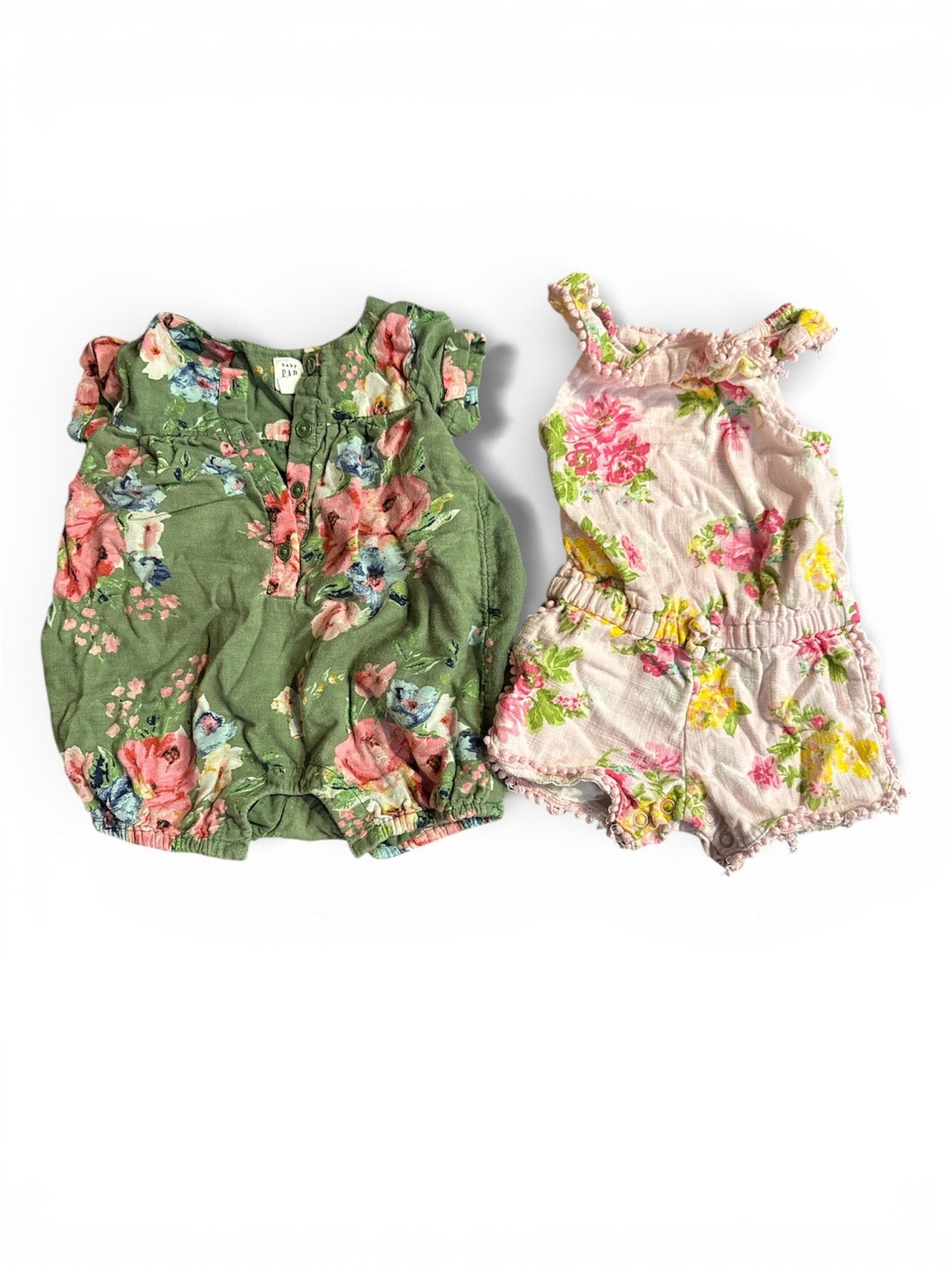 #190 Baby Gap Little Me Floral Romper Bundle Size 12M