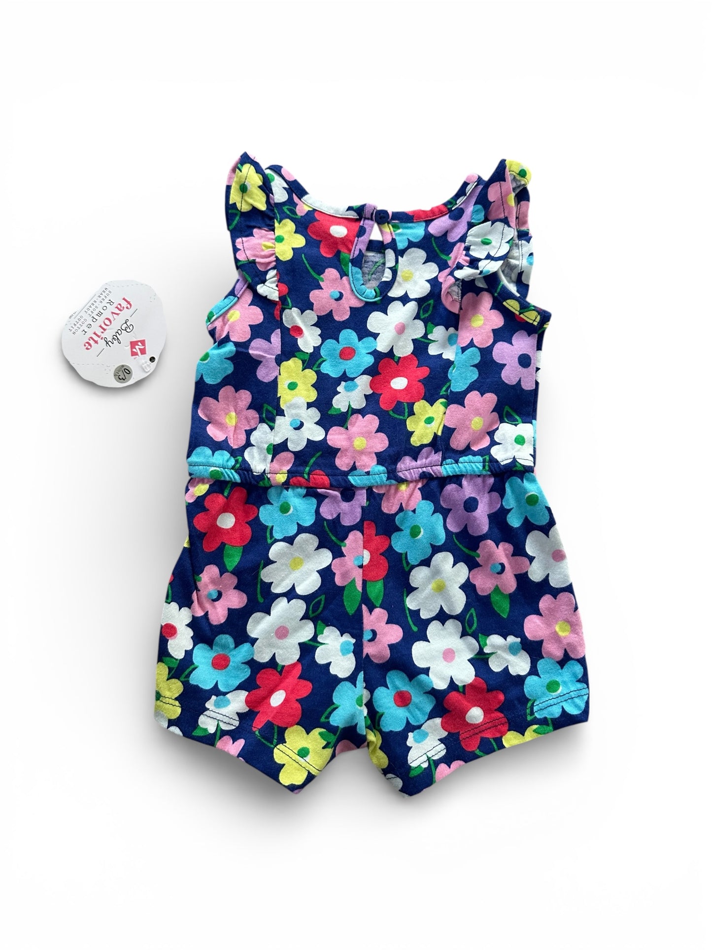 #155 NWT Sleeveless Floral Romper Onesie, 0-3 Months (2 of 2)