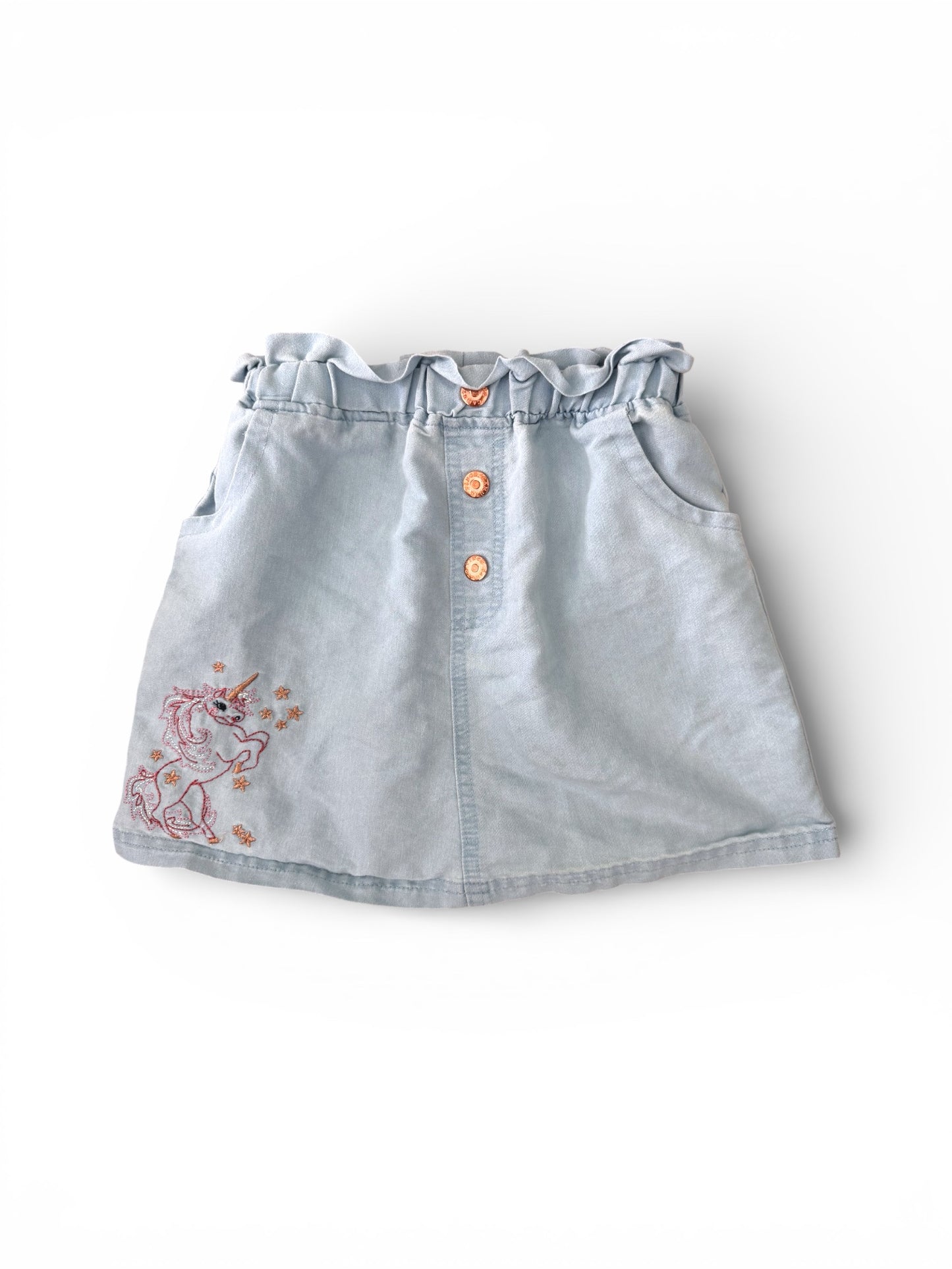 #155 Never Worn Unicorn Skirt w/ Pockets, Girls 7