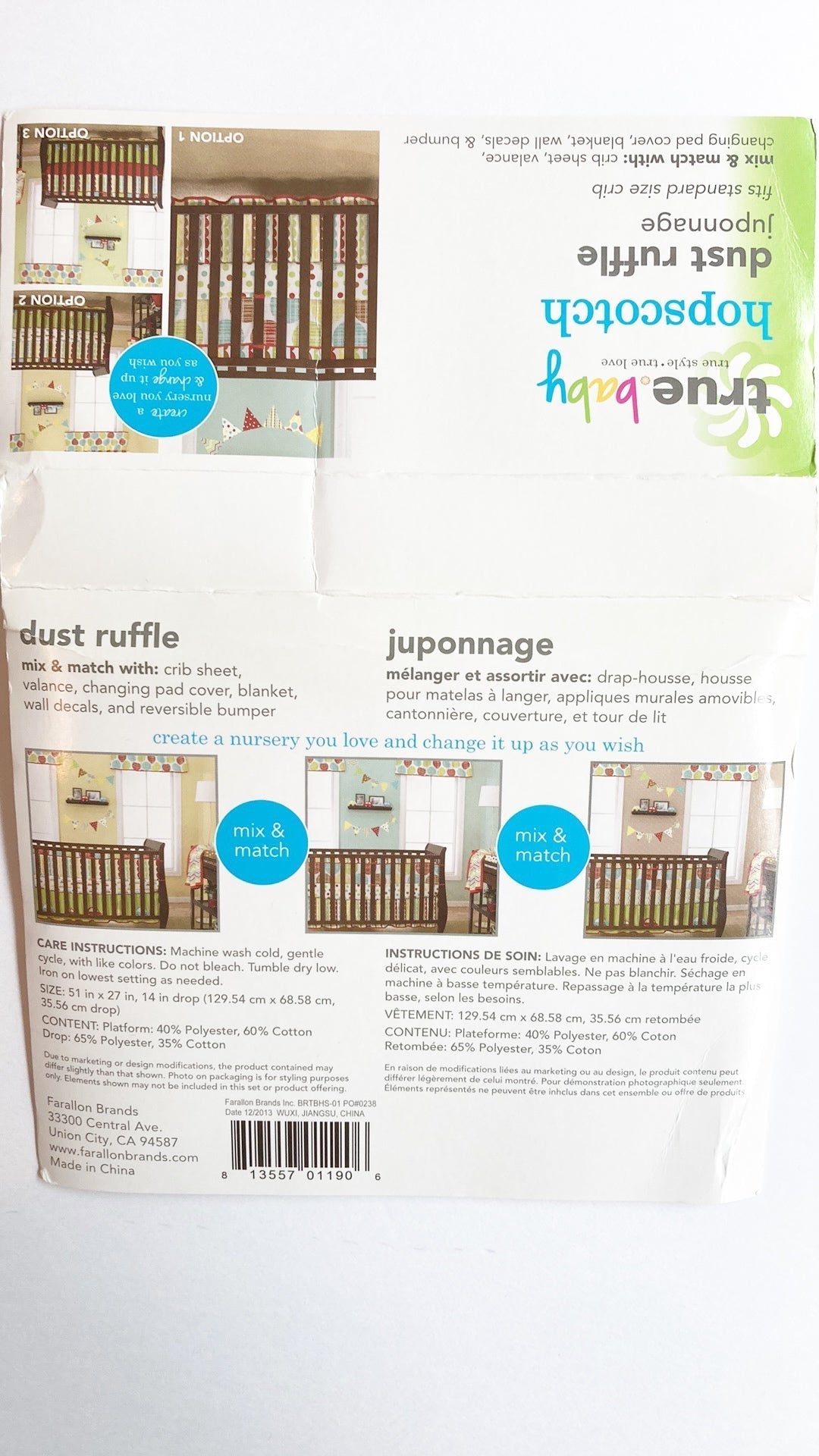 #119-Colorful Crib Dust Ruffle