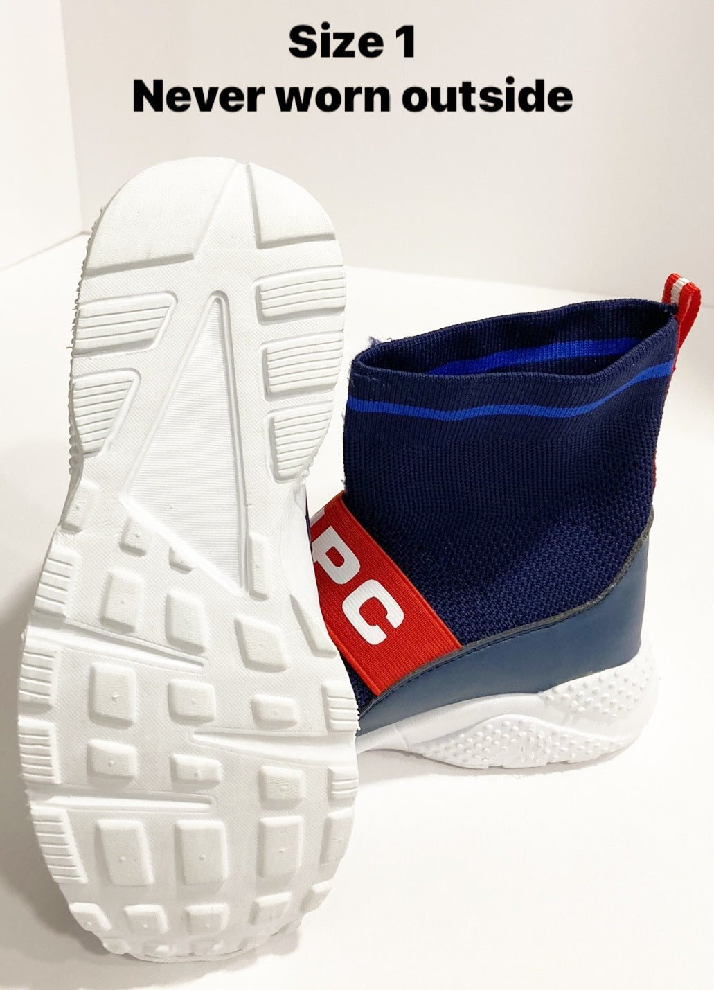 #119-REDUCED!!-Hightop Tennis Shoes-Size 1-Never Worn Outside