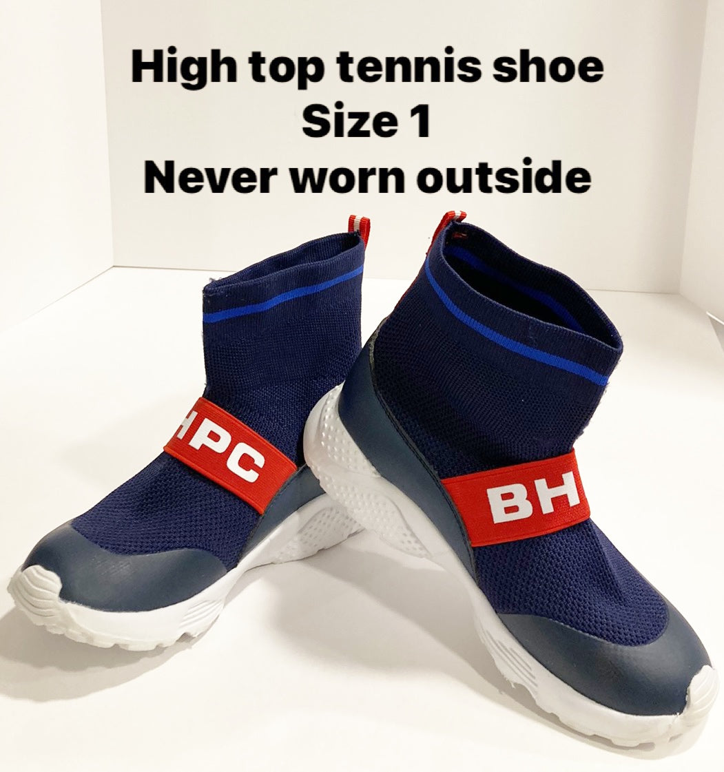 #119-REDUCED!!-Hightop Tennis Shoes-Size 1-Never Worn Outside