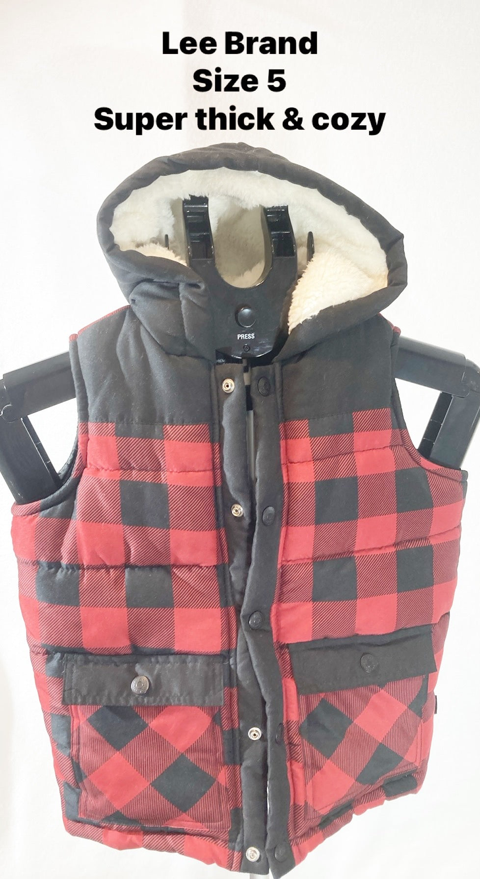 #119-Lee Brand Thick & Cozy Vest-Size 5