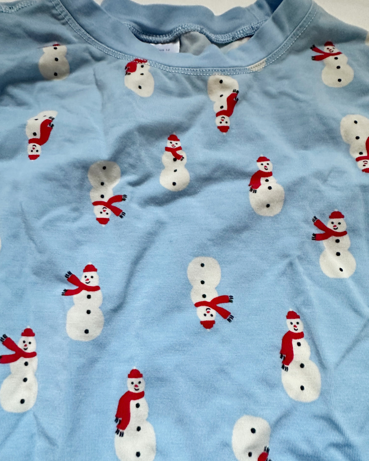 #78 Hanna Soft PJ Blue Snowman Girls and Boys 10