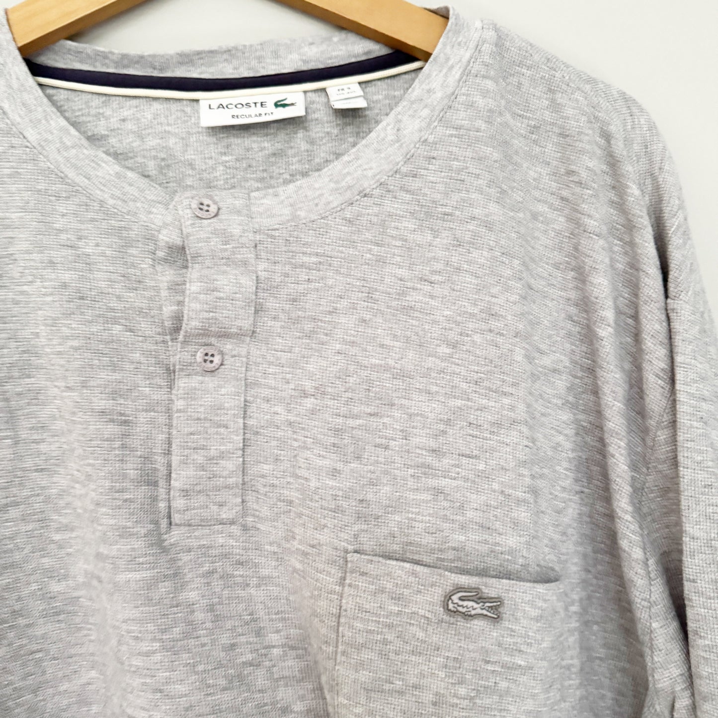 Seller 196 Lacoste waffled Henley men’s 4XL