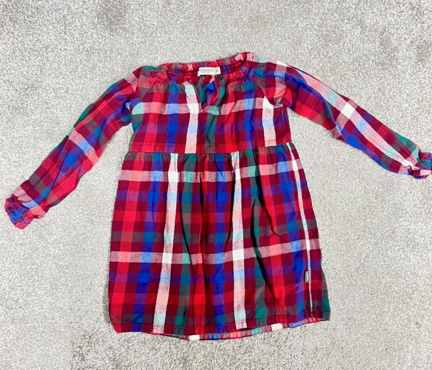 #43 Plaid Dress Girls 2 t 3 years VGUC
