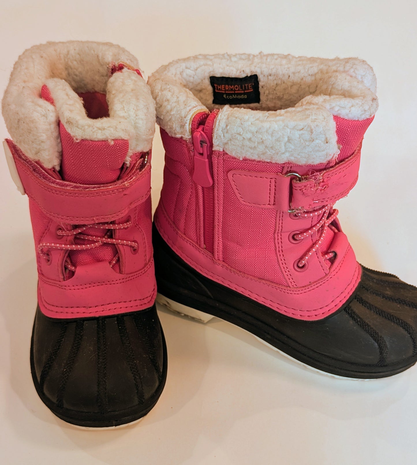 #125 Pink Snow Boots Girls Size 11