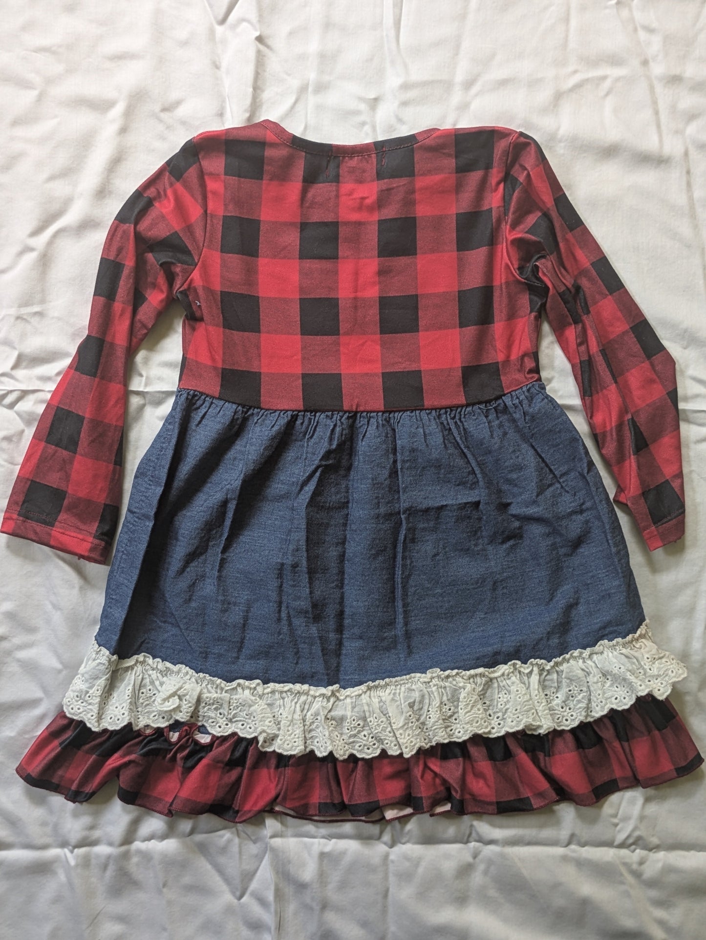 #52 REDUCED PRICE Marie Nicole 3T Buffalo Plaid Reindeer Dress